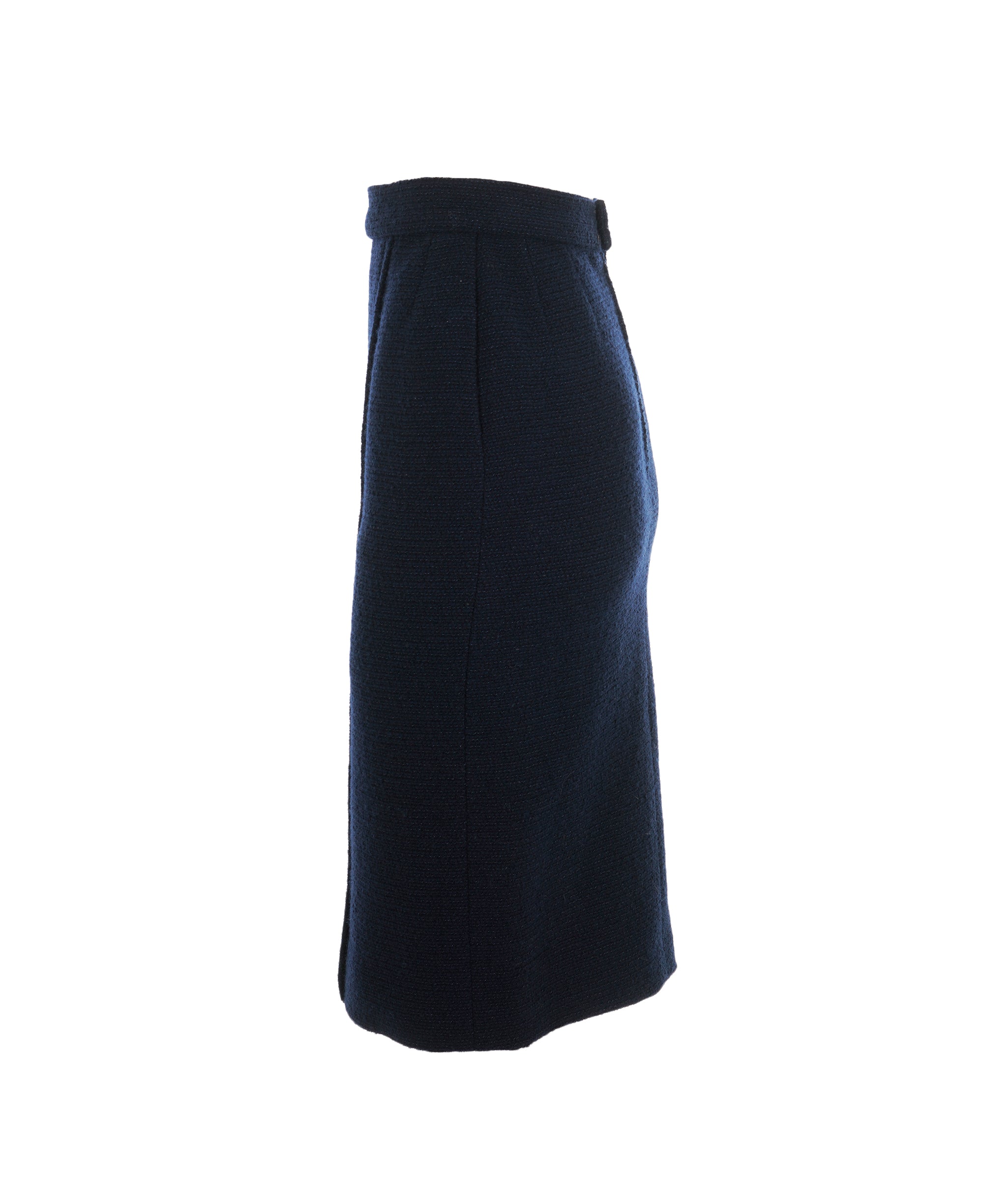 Chanel Chanel Vintage Navy Tweed Pencil Skirt AKL0076