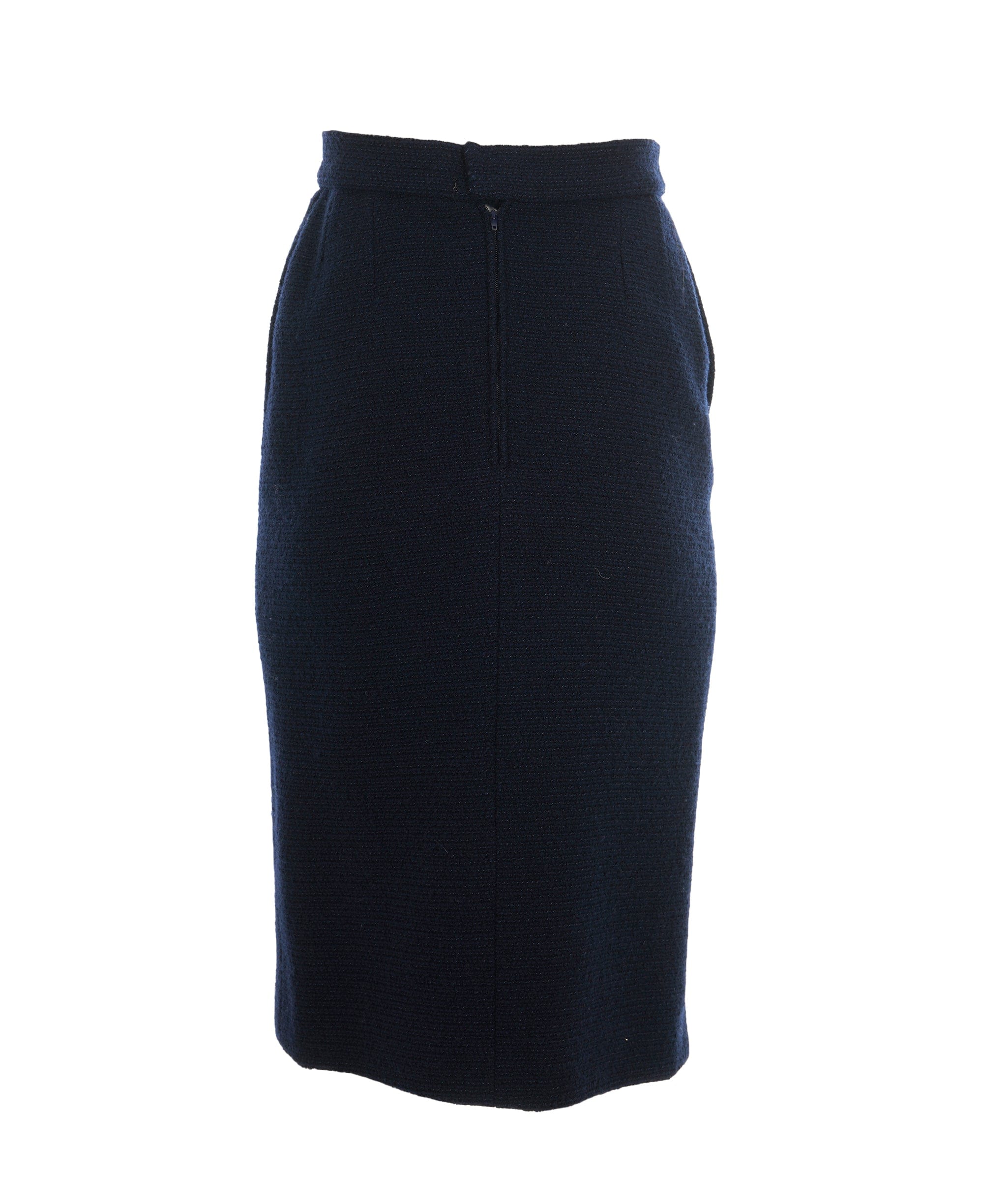 Chanel Chanel Vintage Navy Tweed Pencil Skirt AKL0076