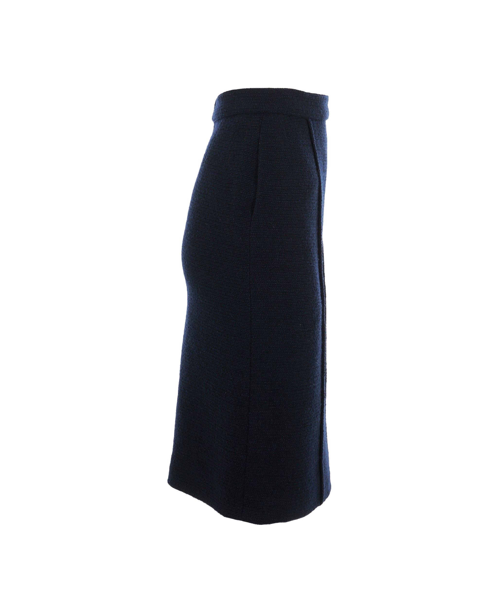 Chanel Chanel Vintage Navy Tweed Pencil Skirt AKL0076