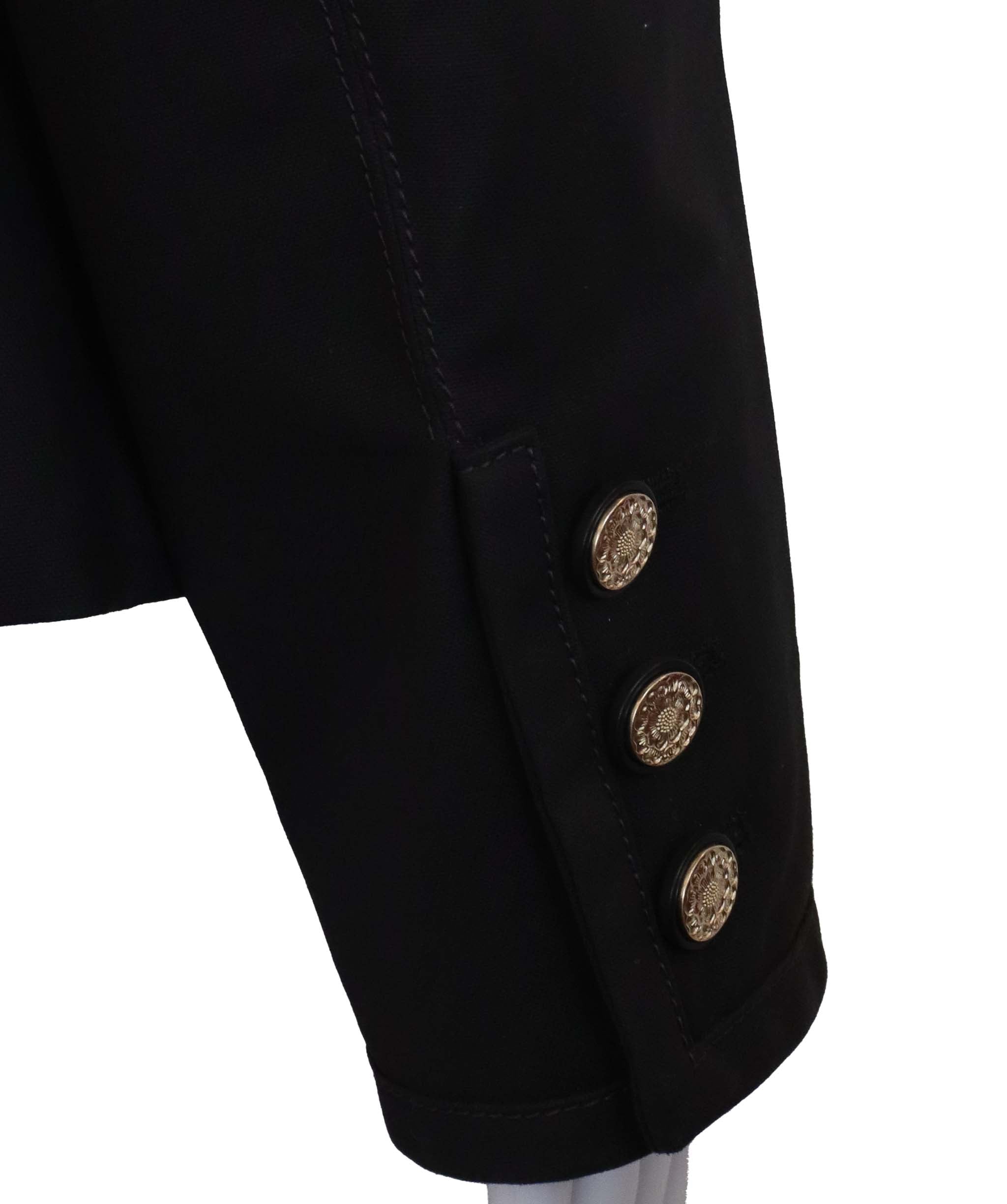 Chanel Chanel Waxed Coating Black Jacket with Camelia Buttons