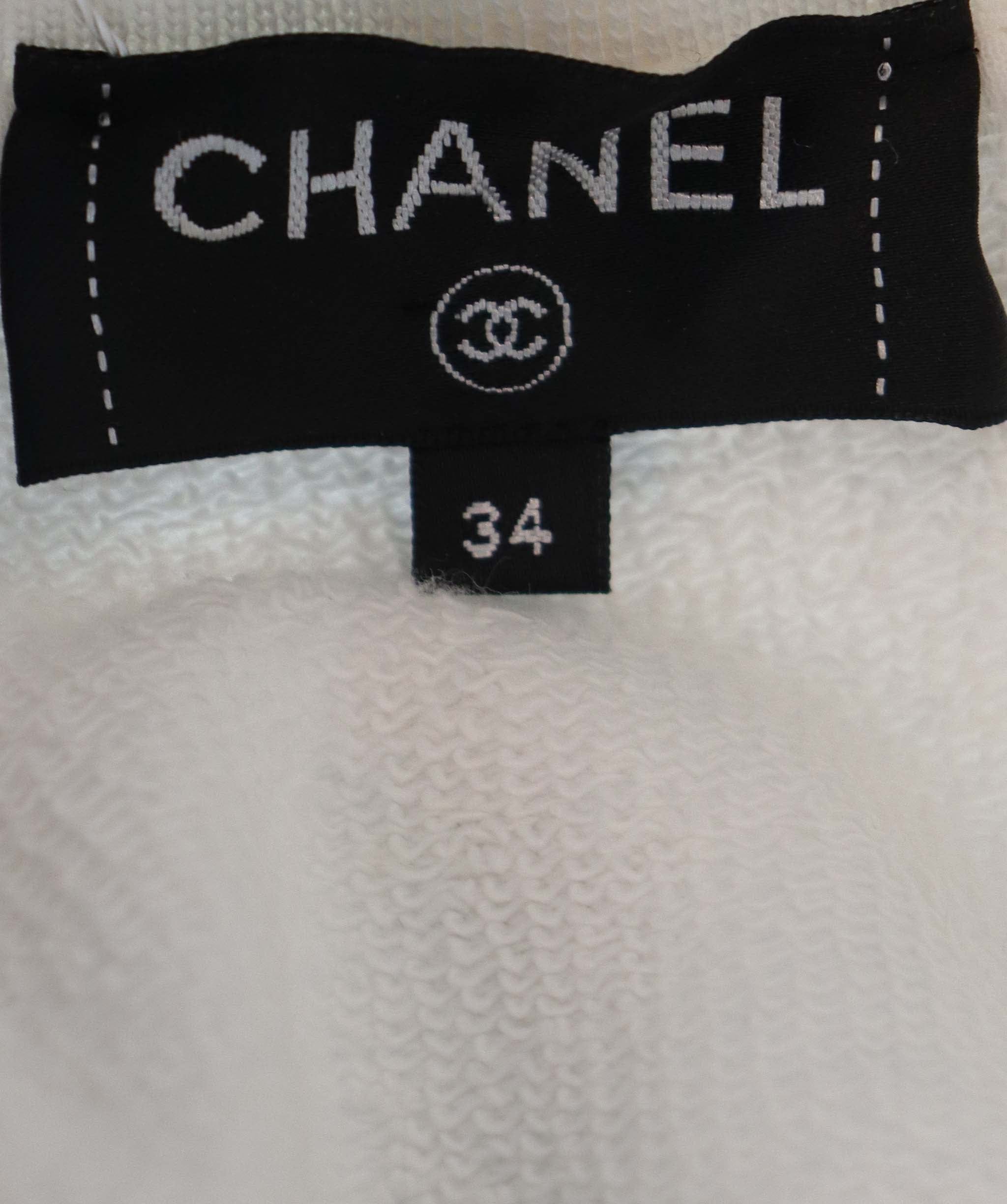 Chanel Chanel White/Black Logo Crewneck Sweatshirt
