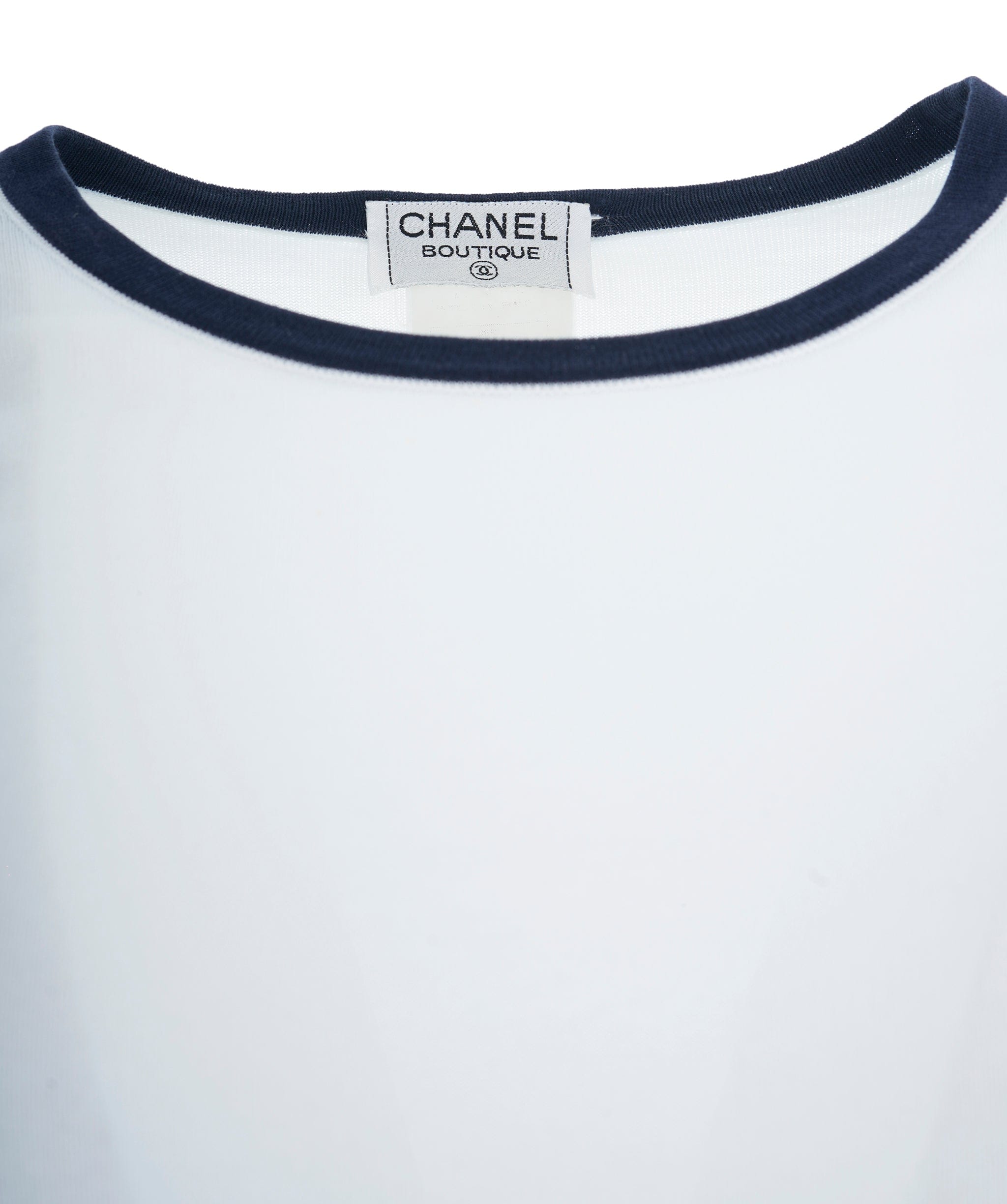 Chanel Chanel White Navy Top ASC5128