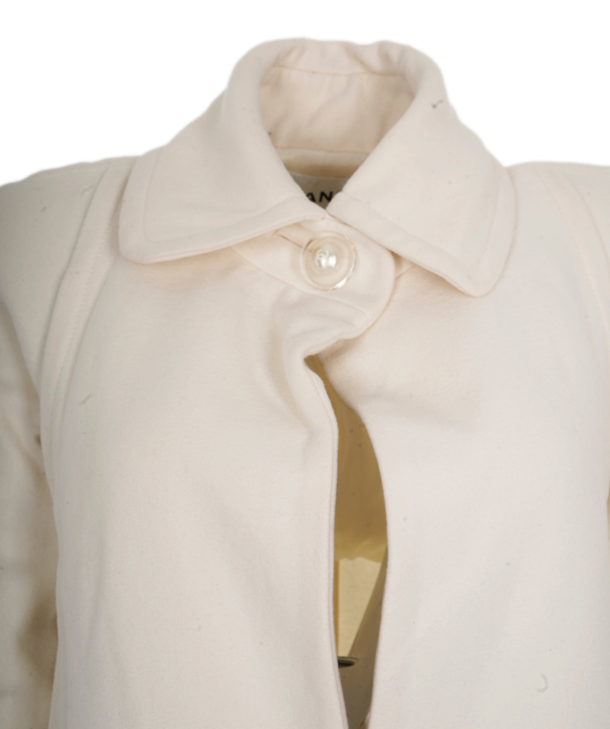 Chanel Chanel white pearl button long coat AVC1940