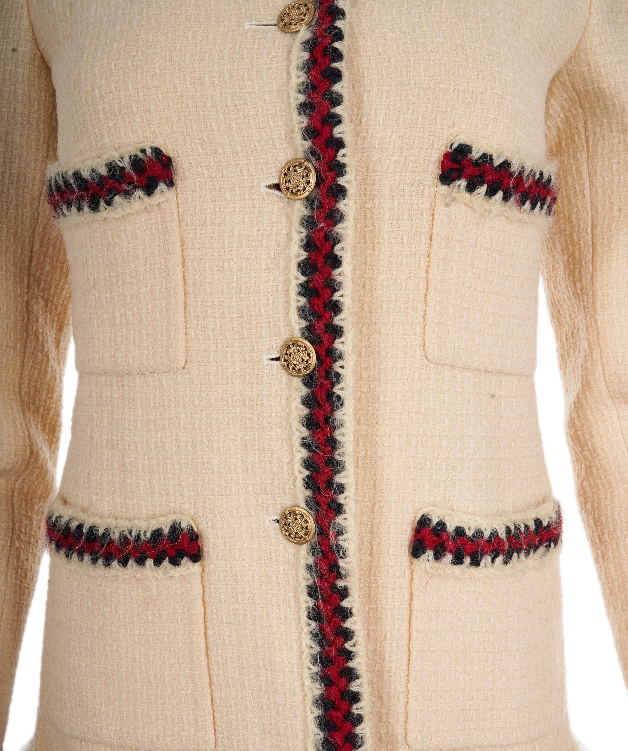 Chanel Chanel white tweed jacket 4 pockets FR36 P38782V24392 AVC1964