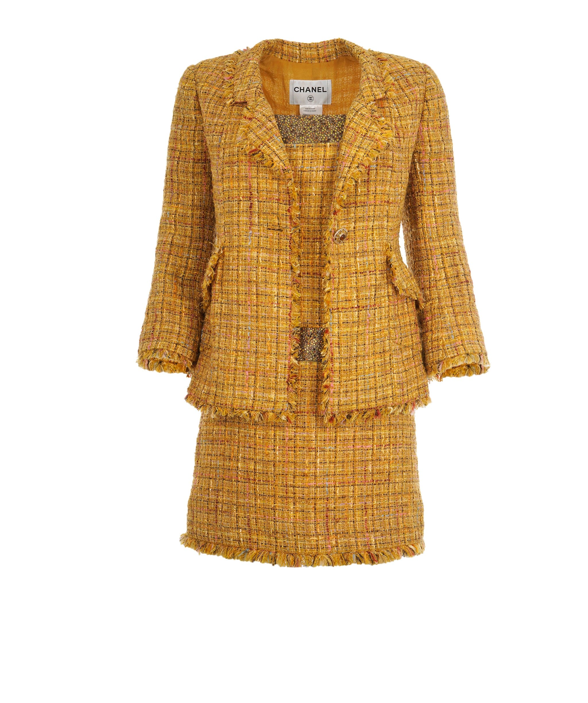 Chanel Chanel Yellow Tweed Detailed Dress with Blazer ALC1691