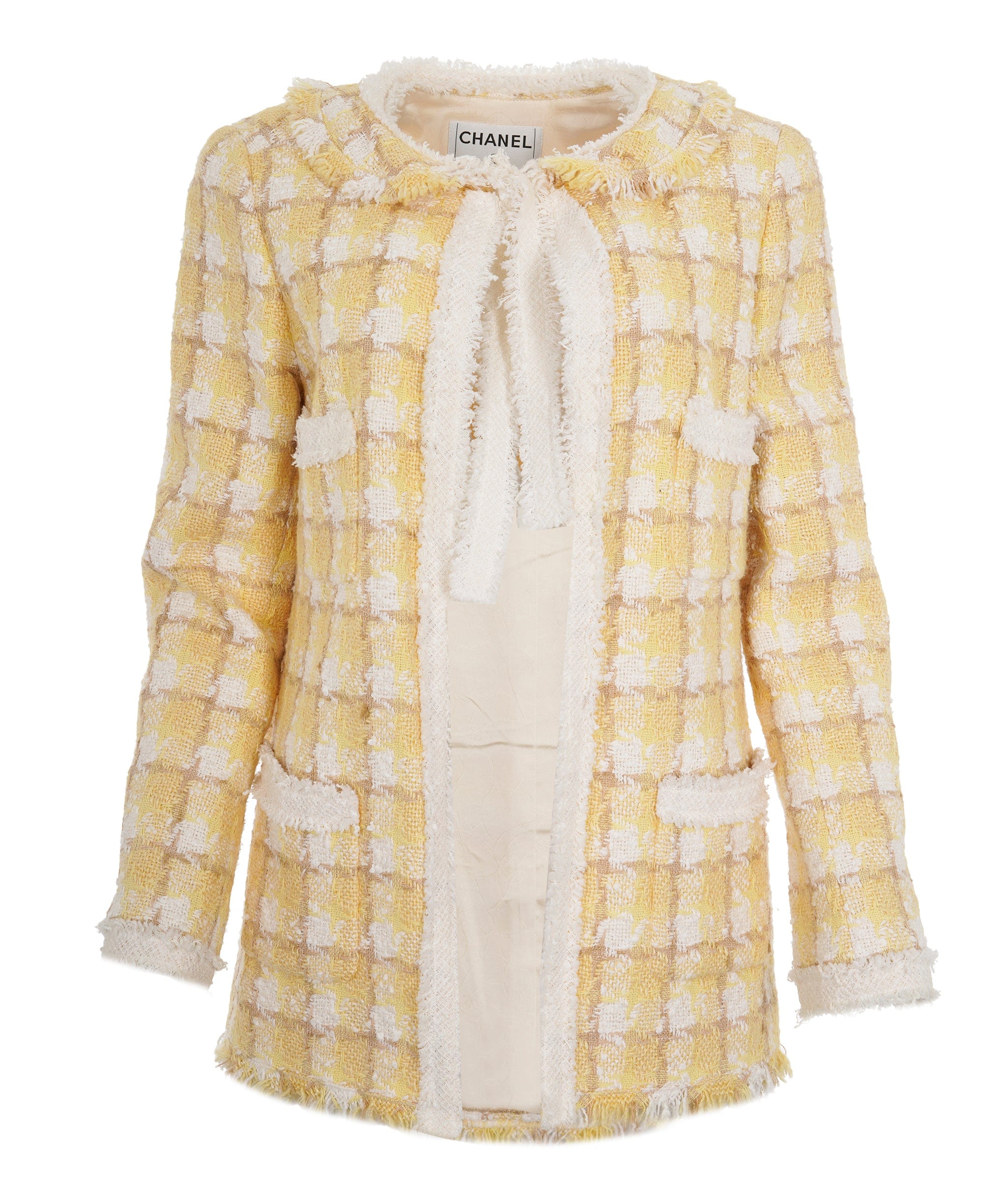 Chanel Chanel Yellow Tweed Jacket UKL1357