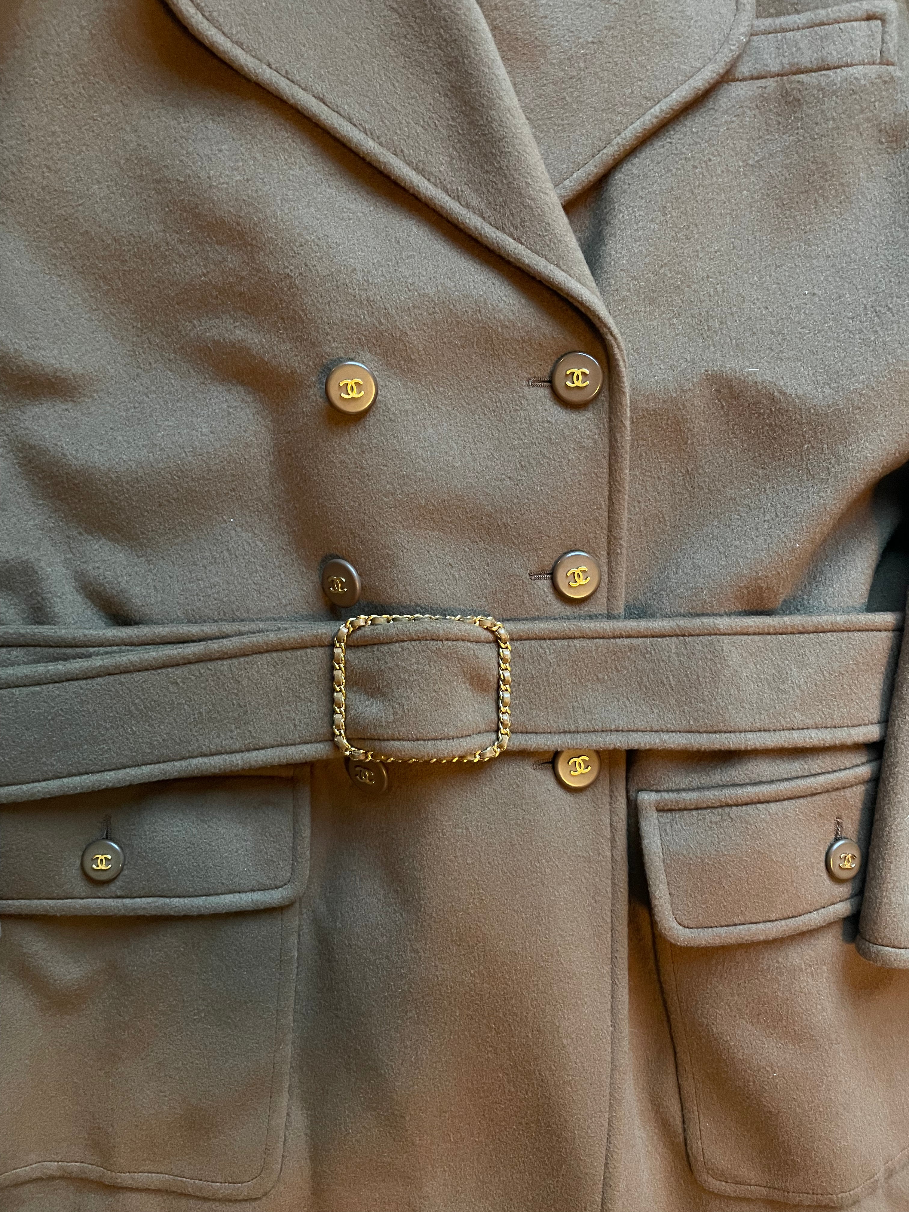 Chanel Rare Collectible Chanel 1995A Camel Back Pocket Cashmere Coat DXBK0303