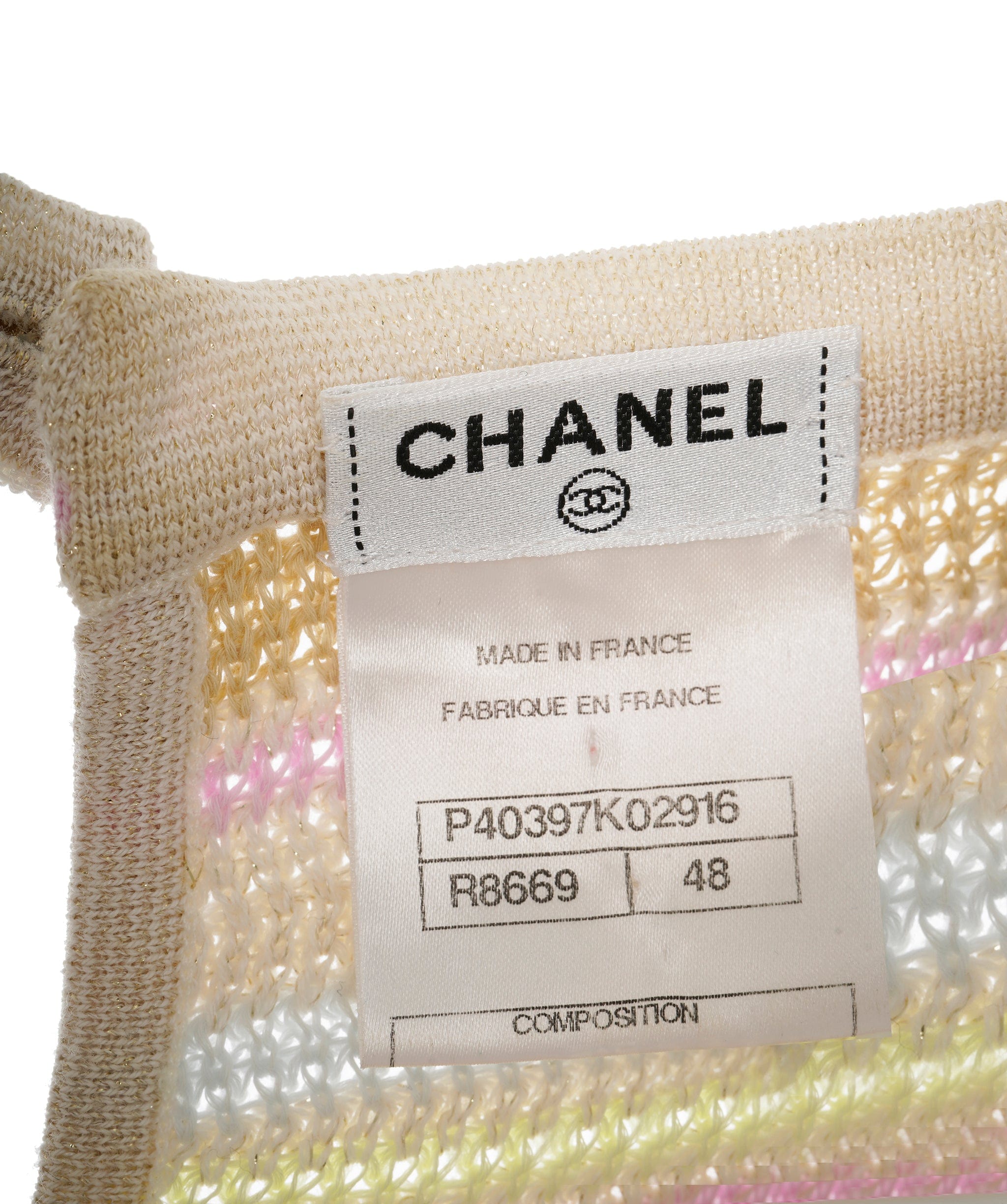 Chanel Robe Chanel dorée rayures rose FR48 P40397K02916 ALC1216