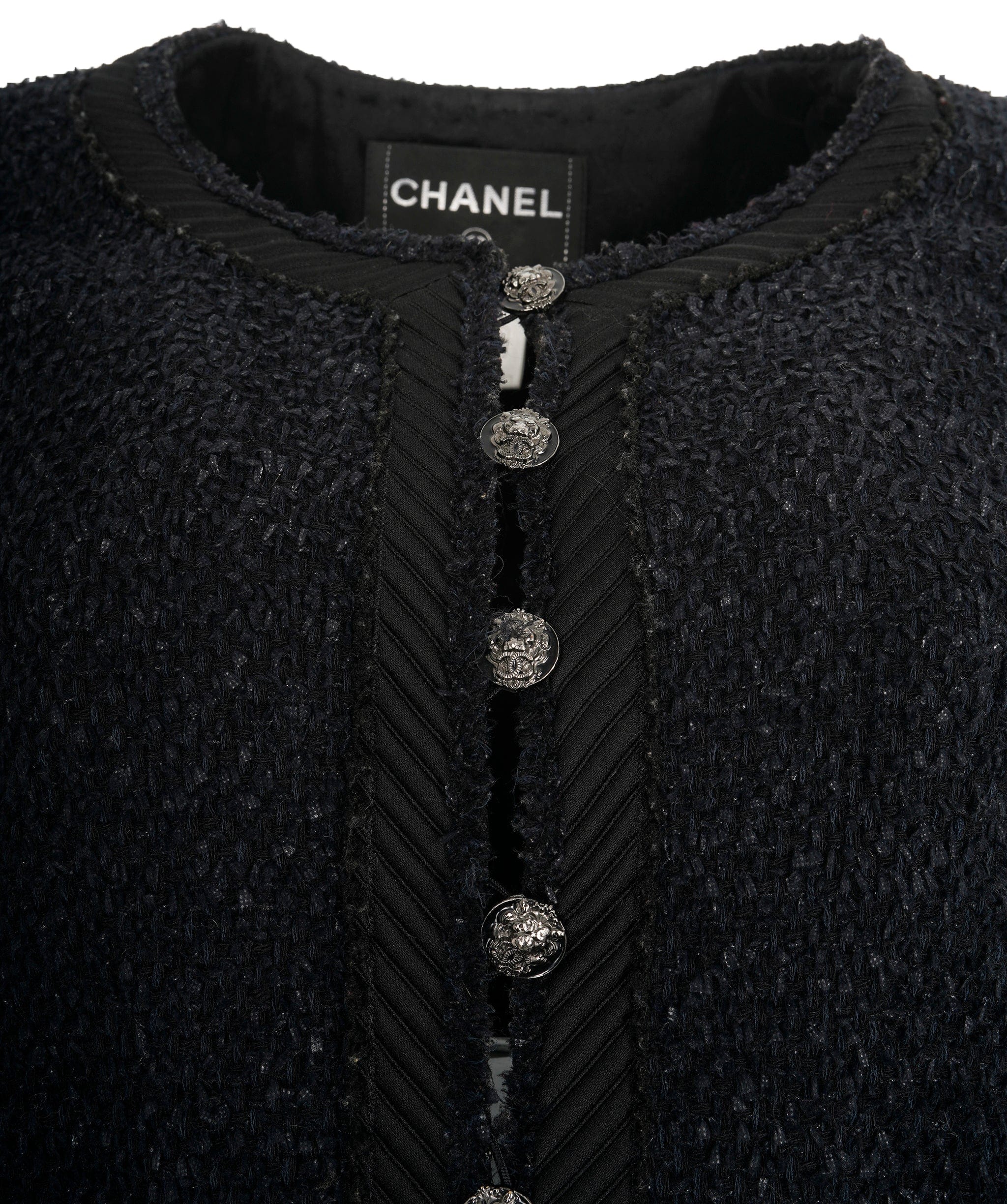 Chanel Veste Chanel noire grise boutons lion FR38 P36725V26520 ALC1205