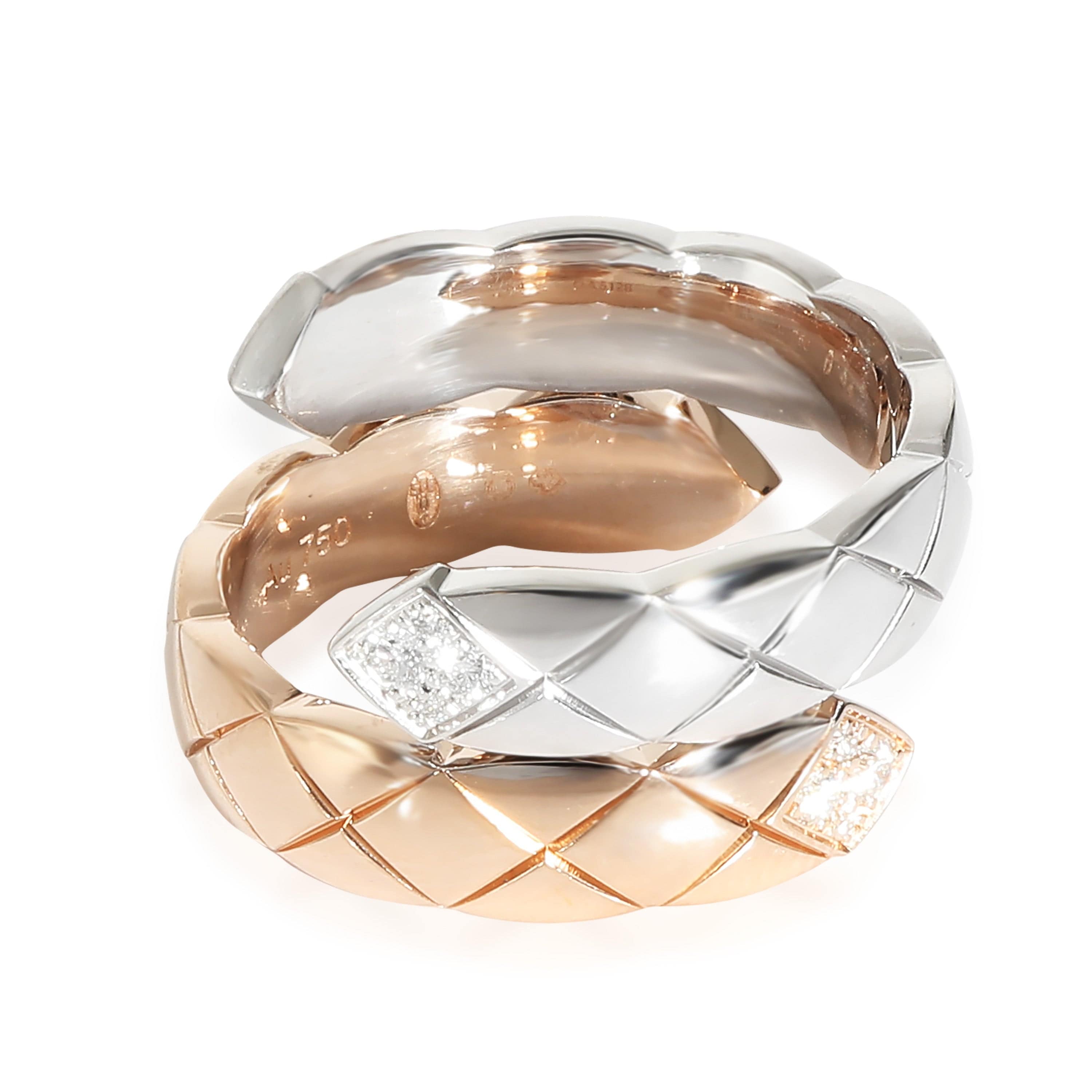 Chanel Chanel Coco Crush Diamond Ring in 18k 2 Tone Gold 0.1 CTW