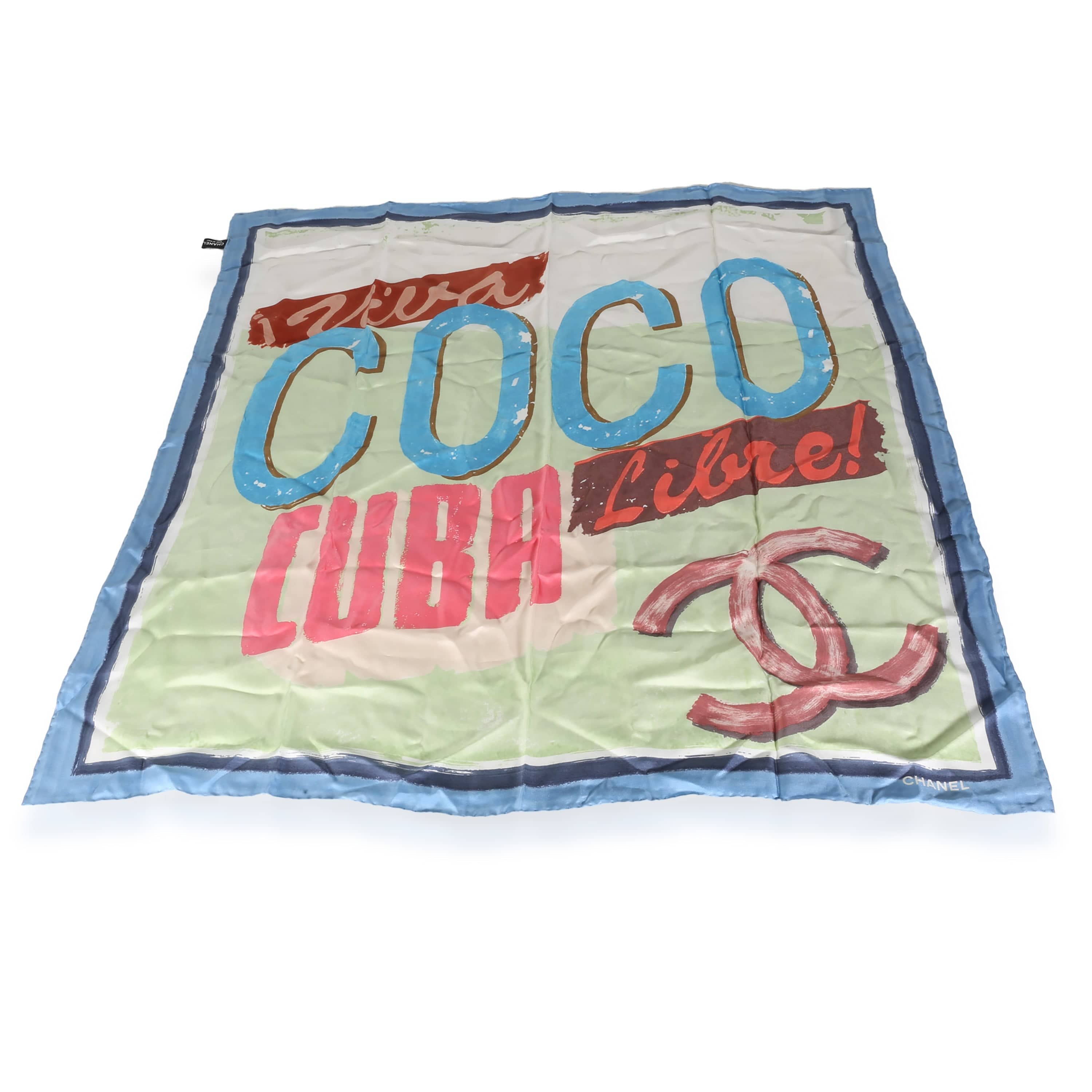 Chanel Multicolor Silk Viva Coco Cuba Libre Scarf