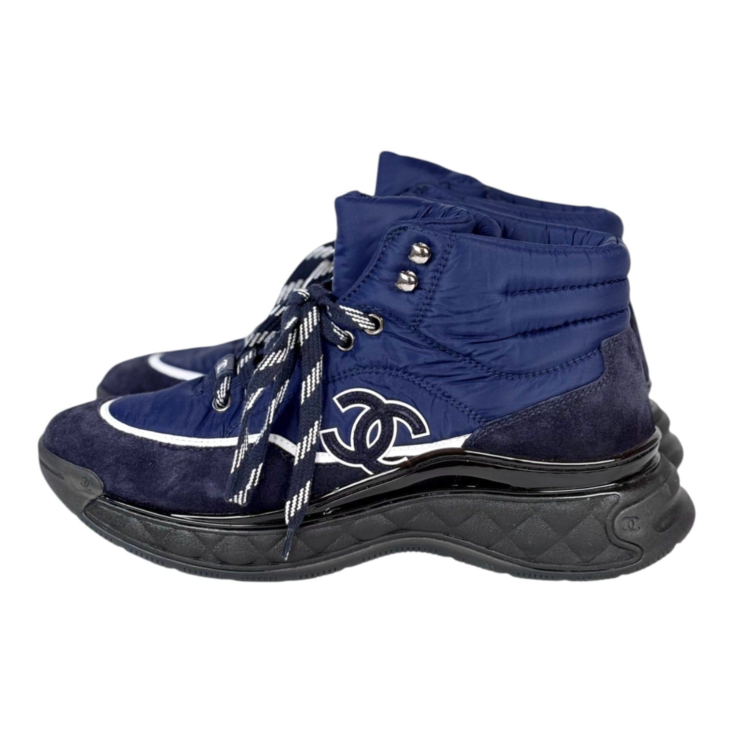 Chanel Chanel High Navy Trainers Shoes #39