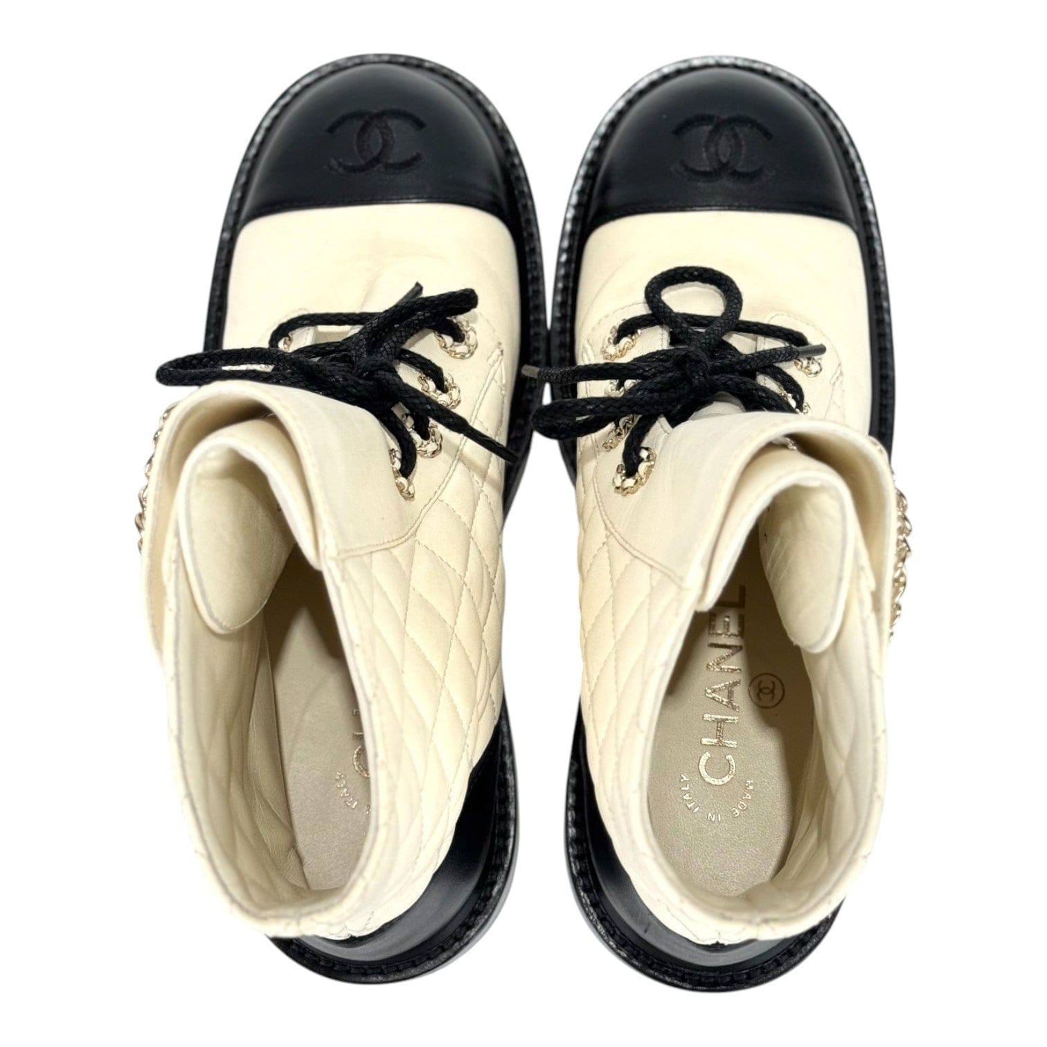 Chanel Chanel White Boots Shoes #37