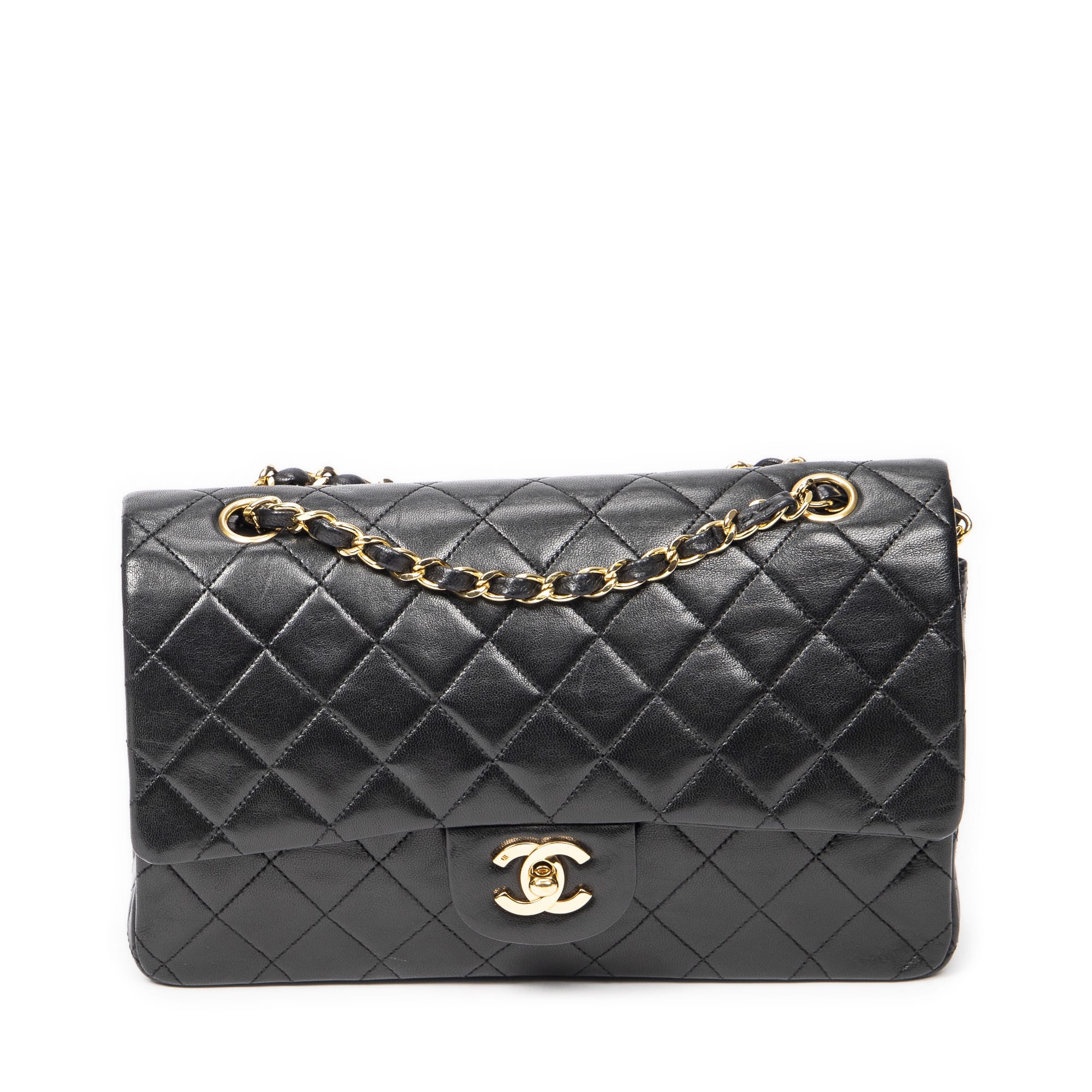 Chanel Chanel Black Calf Leather Classic Double Flap ABB3428