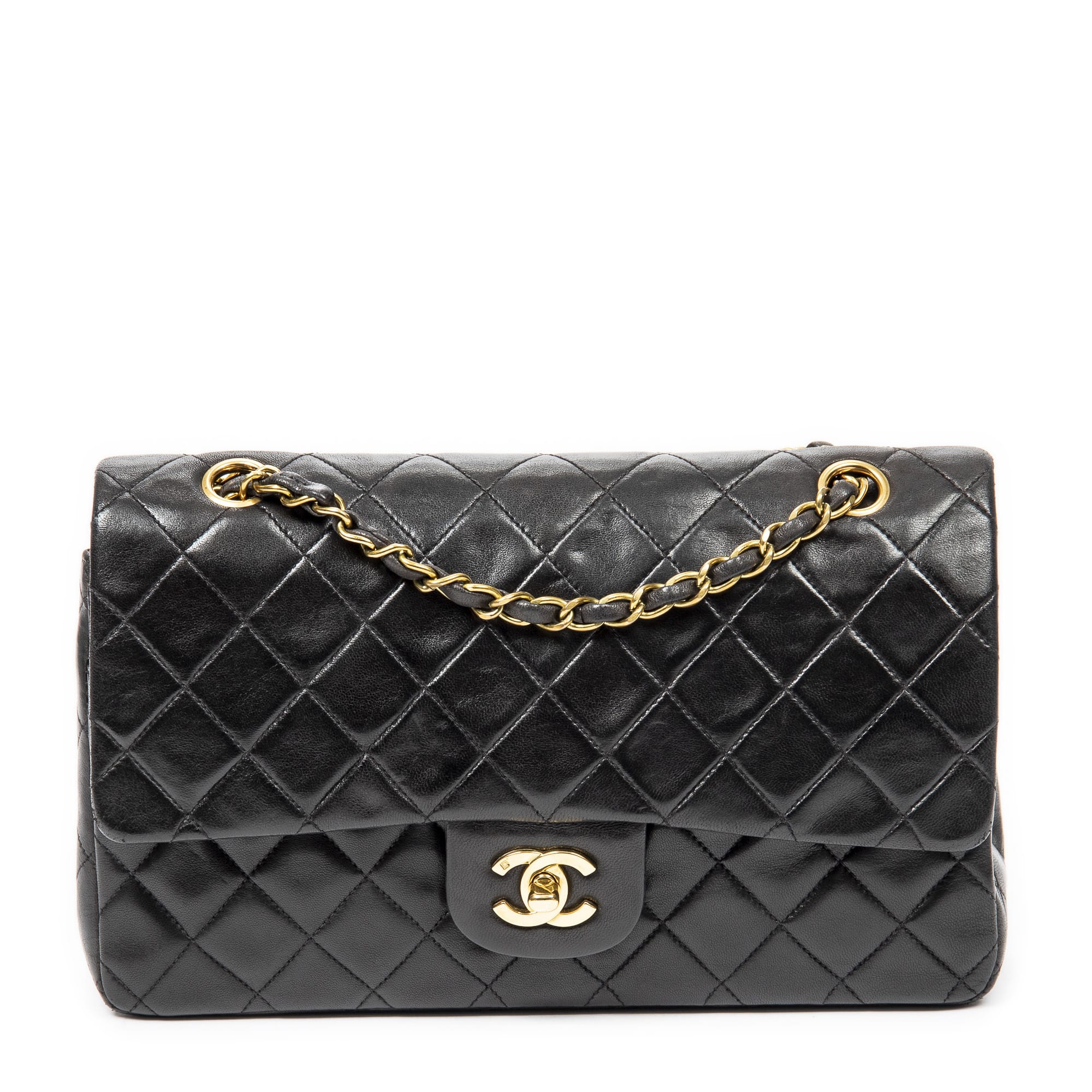 Chanel Chanel Black Calf Leather Classic Double Flap ABB8229