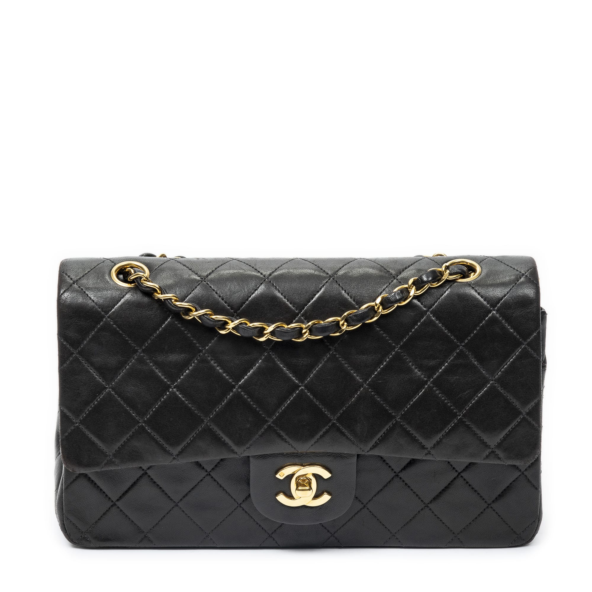 Chanel Chanel Black Calf Leather Classic Double Flap ABC2071