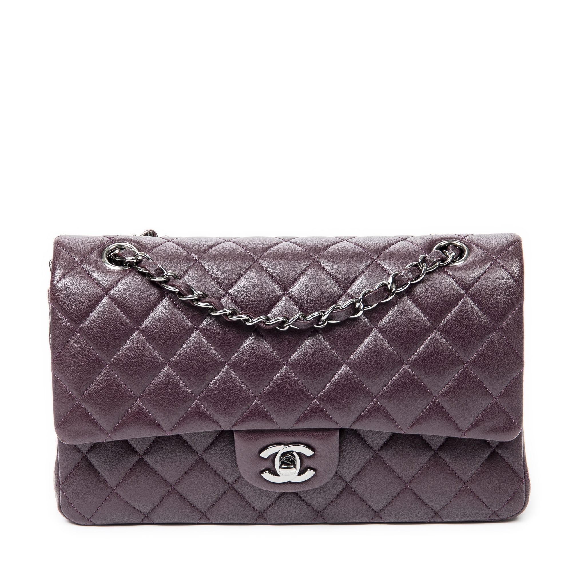 Chanel Chanel Plum Lamb Leather Classic Double Flap ABB6305