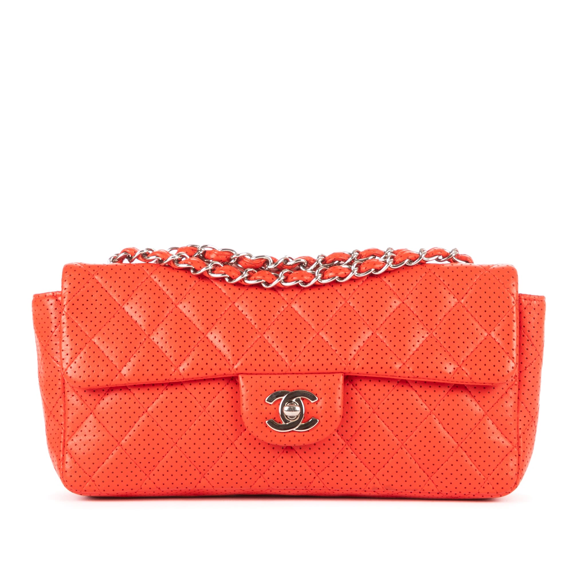 Chanel Chanel Red Calf Leather East West Perforated Flap OAG6990