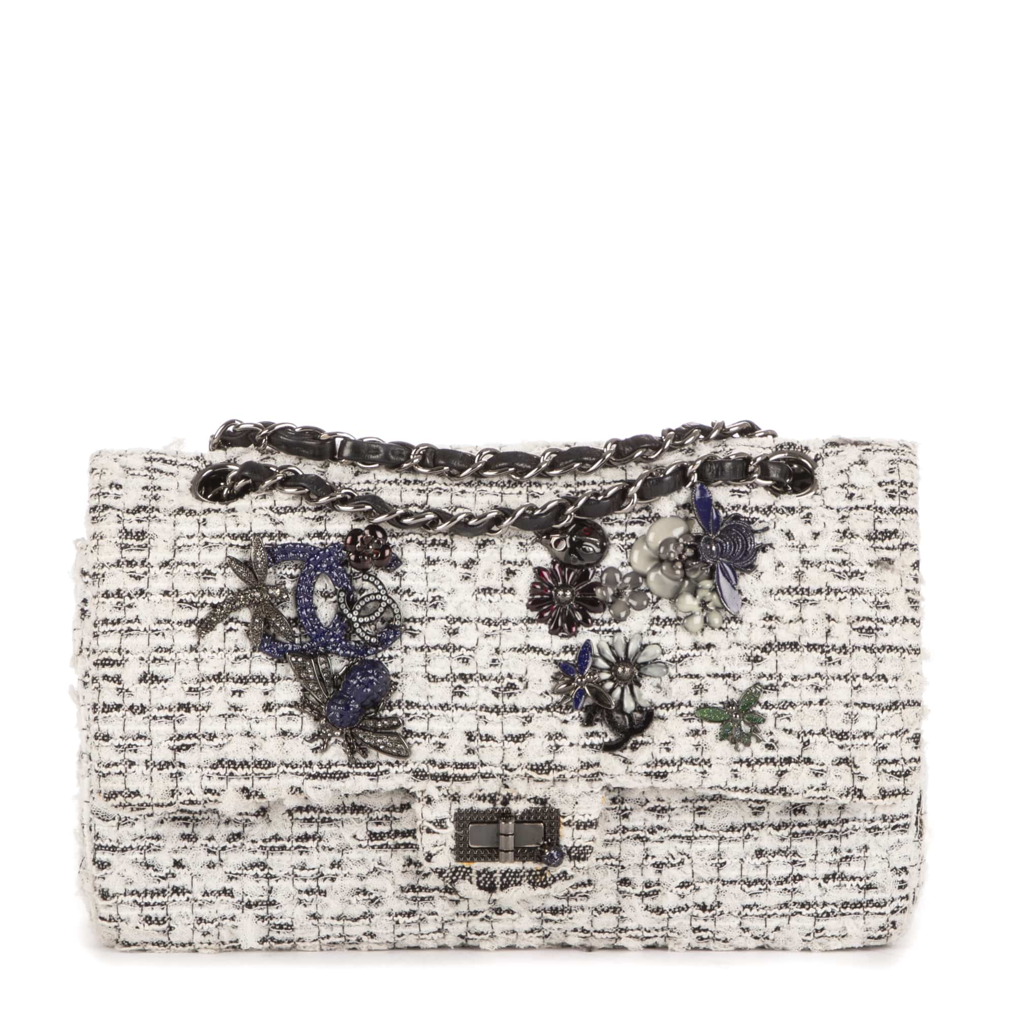 Chanel Chanel White Canvas Ltd. Ed. 2.55 Insect OAG7208