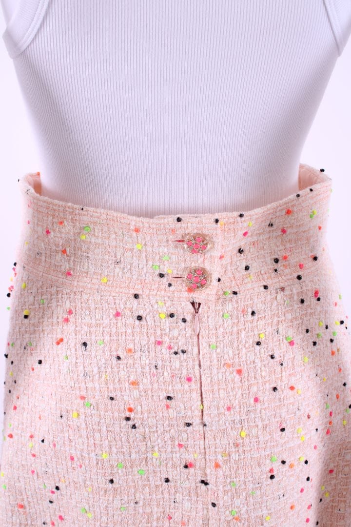 Chanel Chanel Dot Tweed Skirt Pink/ Multi Coloured 10
