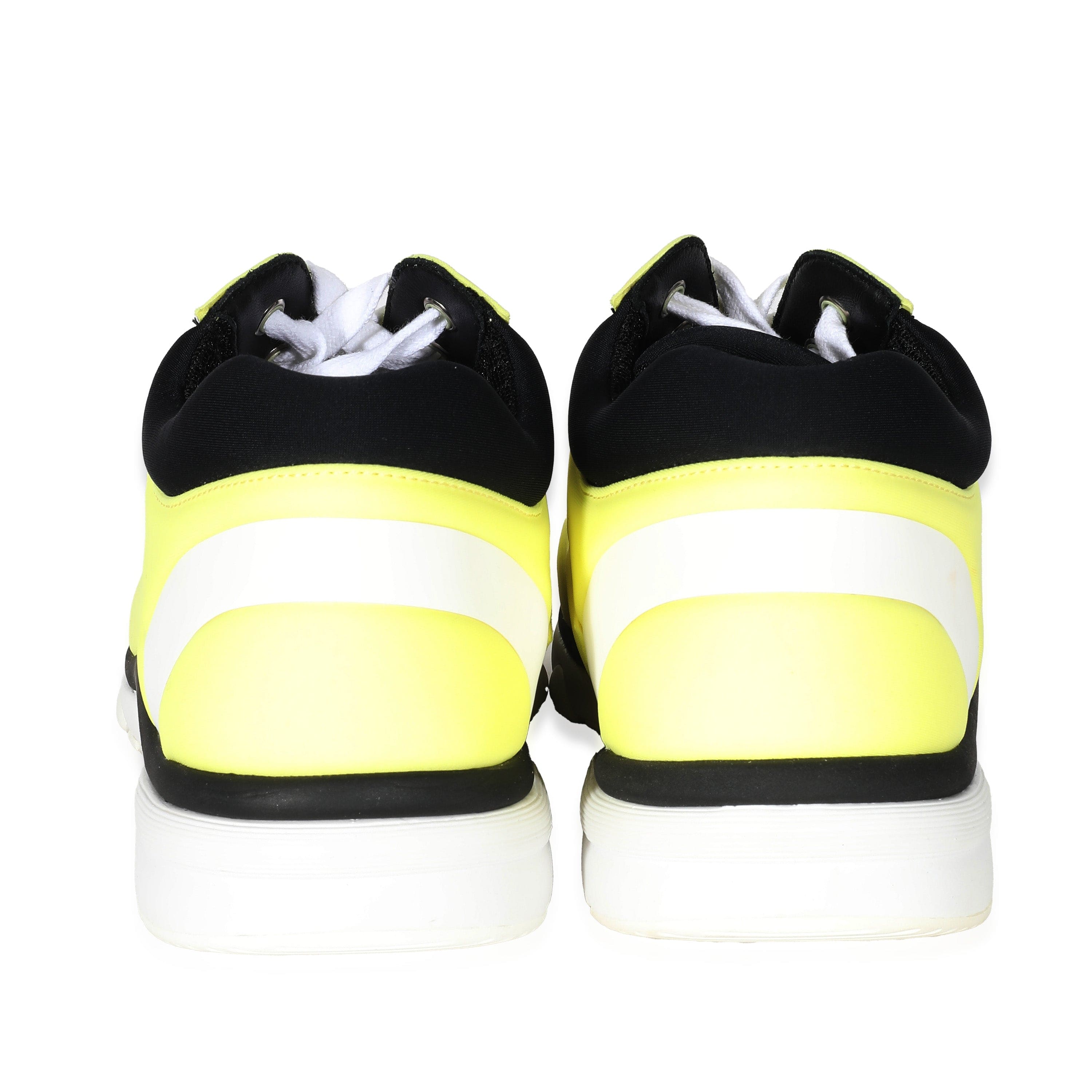 Chanel Chanel 19S Neon Yellow Lycra Interlocking CC Sneakers