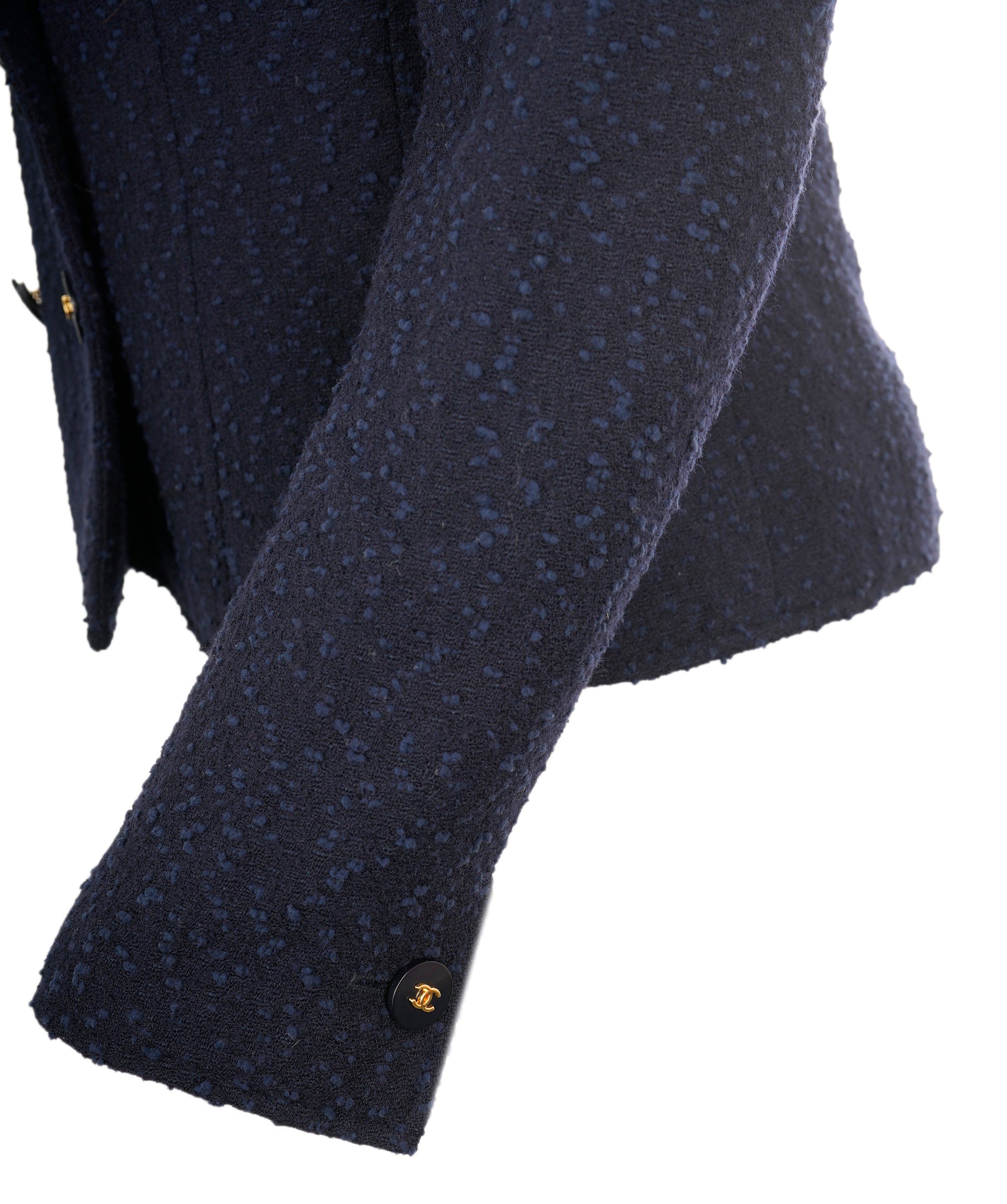 Chanel Chanel Tweed Jacket Blue Navy ASL8923