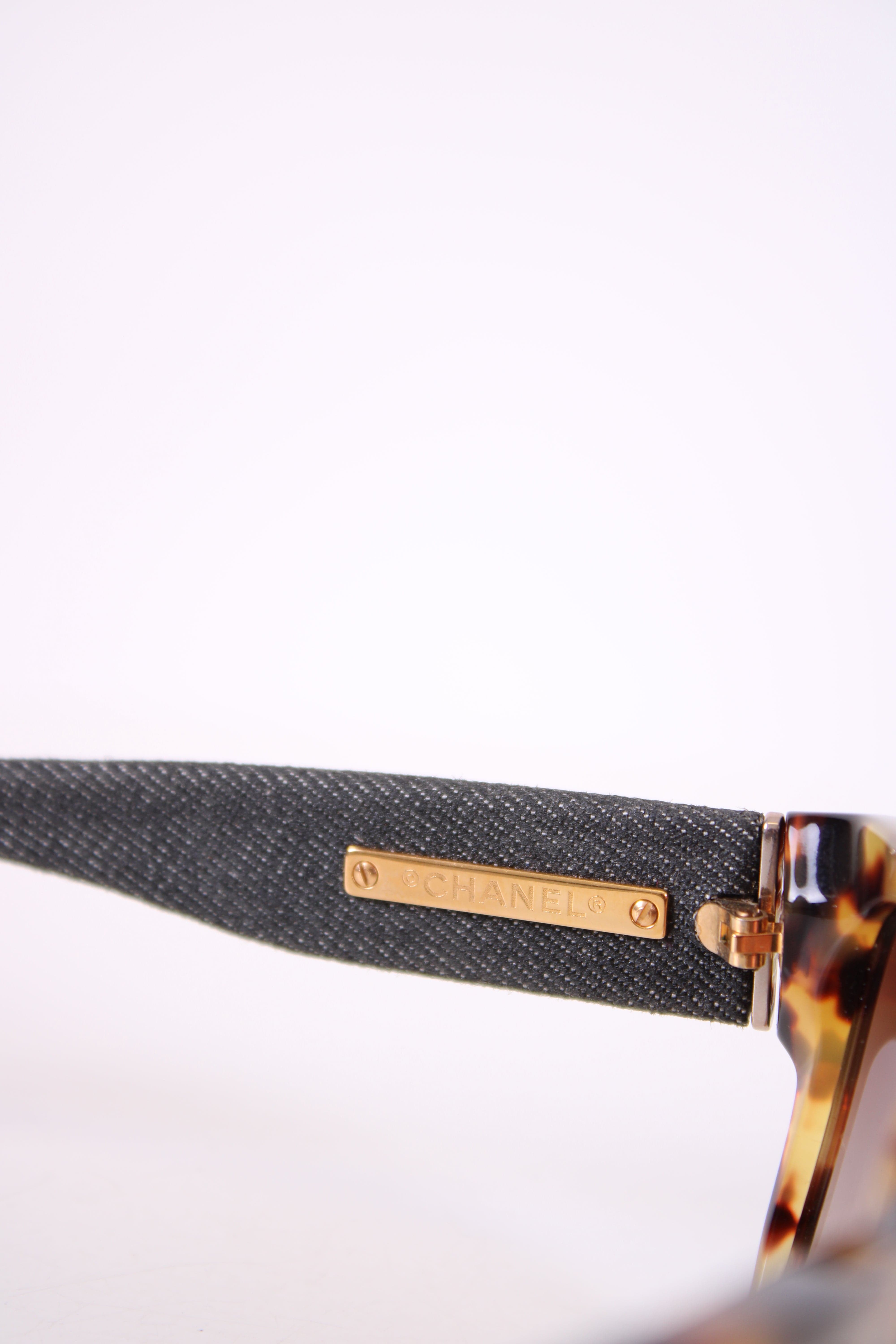 Chanel Chanel Denim Arm Sunglasses Tortoiseshell