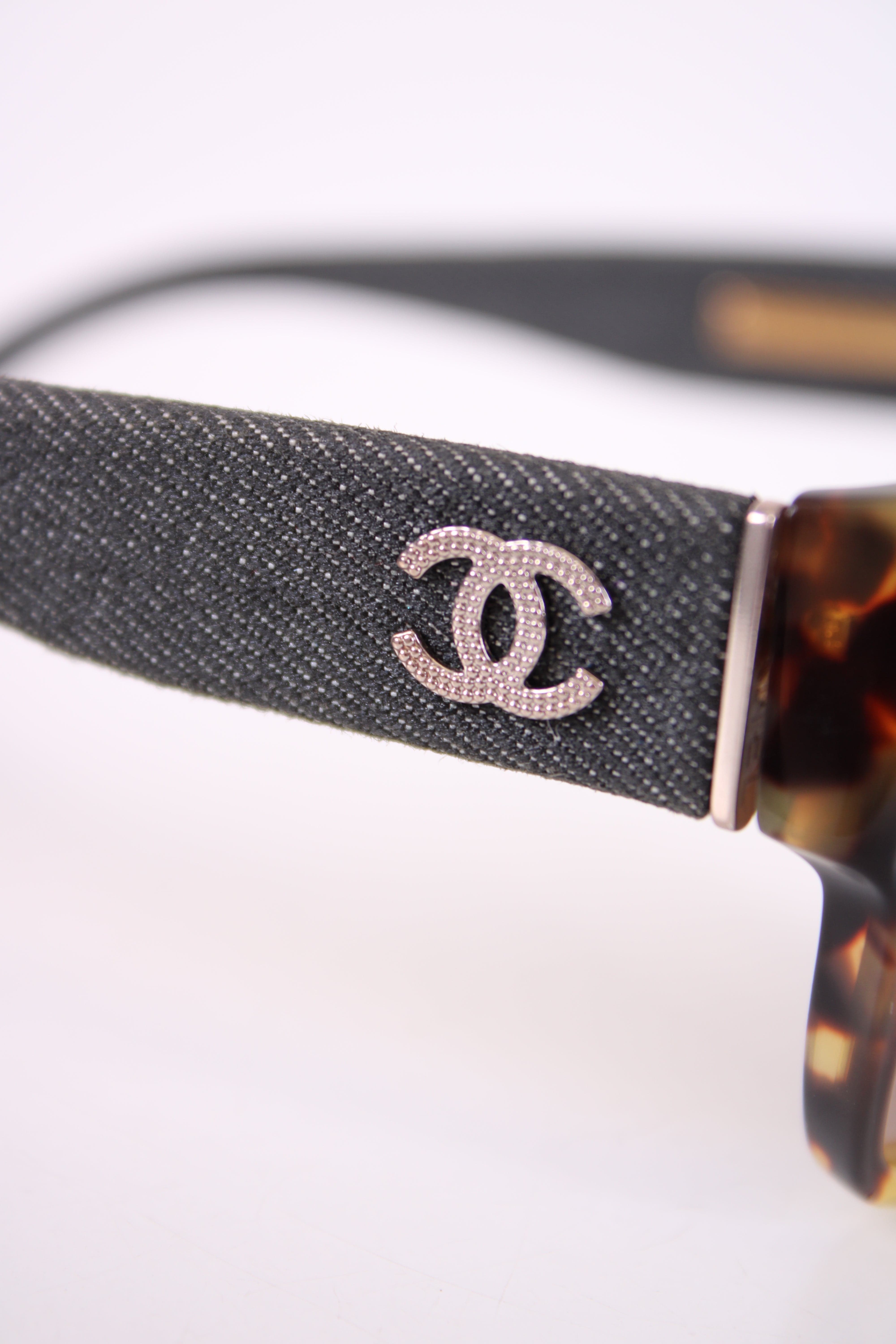 Chanel Chanel Denim Arm Sunglasses Tortoiseshell