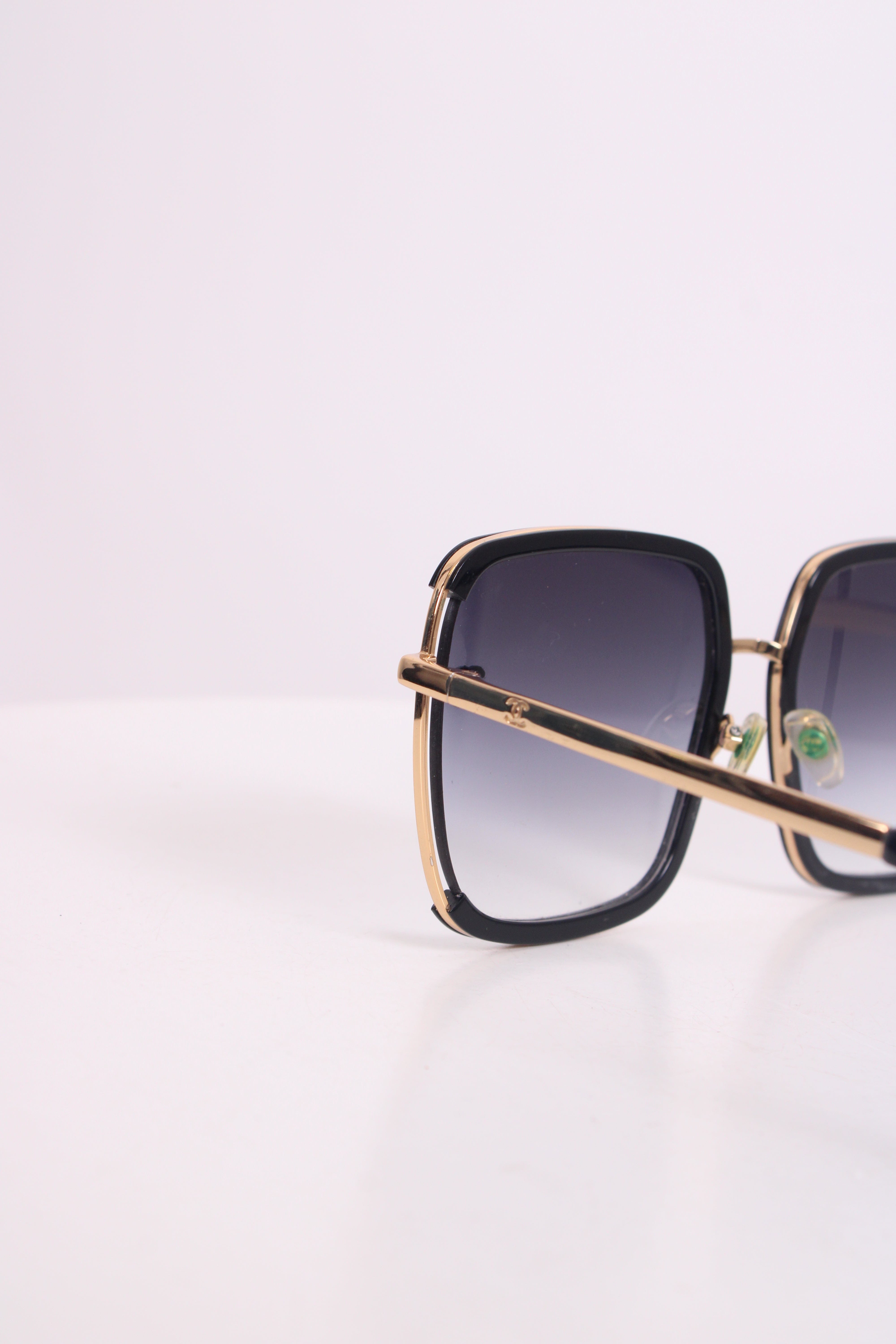 Chanel Chanel Square Frame Sunglasses Black/ Gold