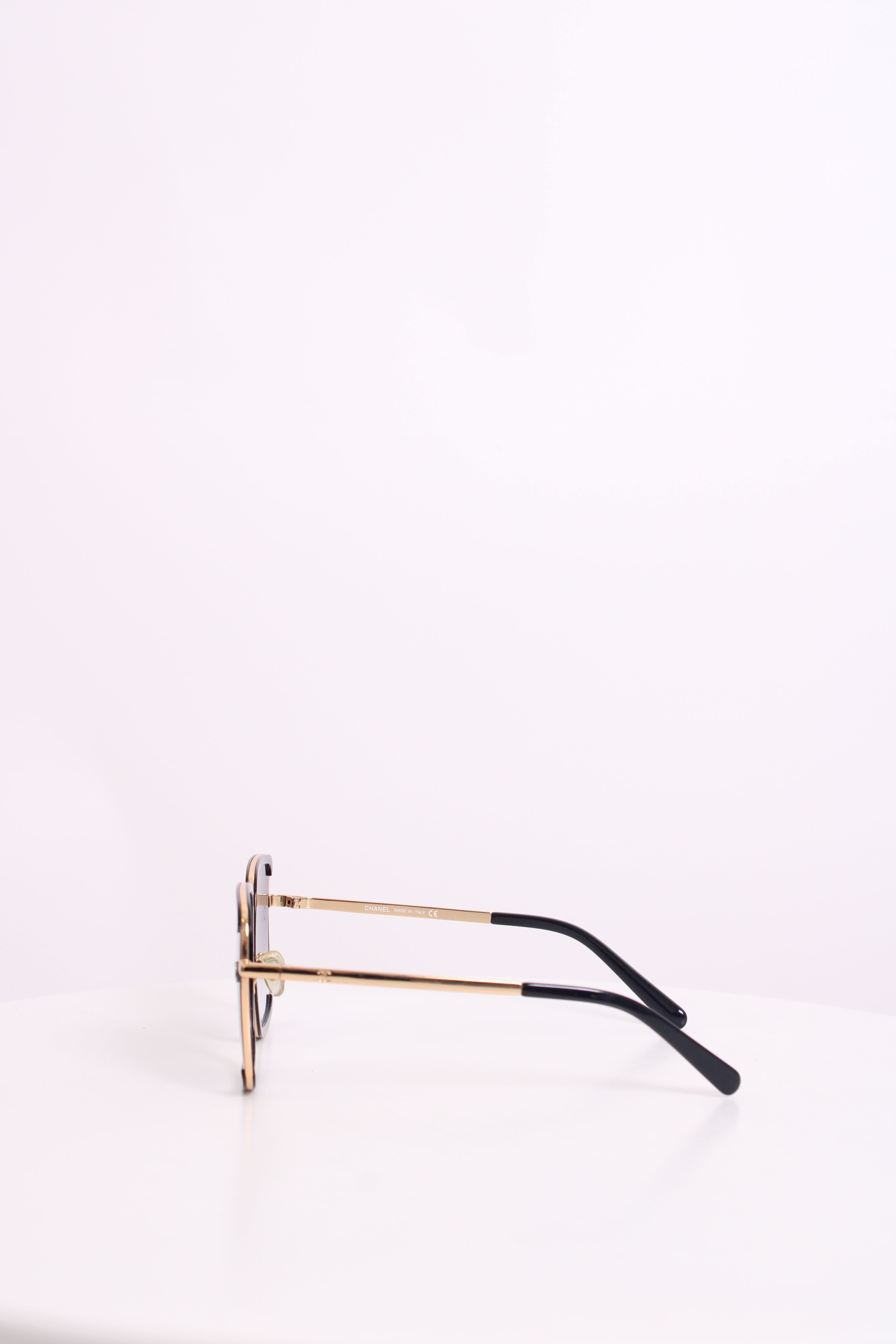 Chanel Chanel Square Frame Sunglasses Black/ Gold
