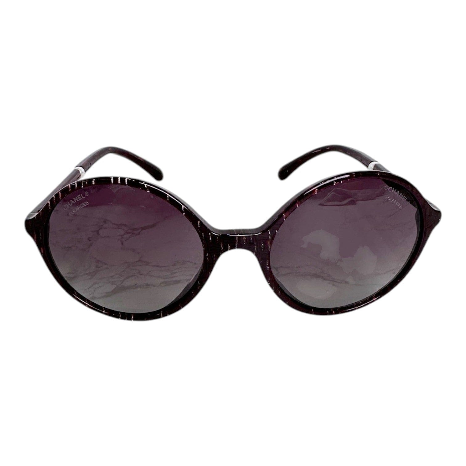 Chanel Chanel Sunglasses Round Purple with Pearl On Side