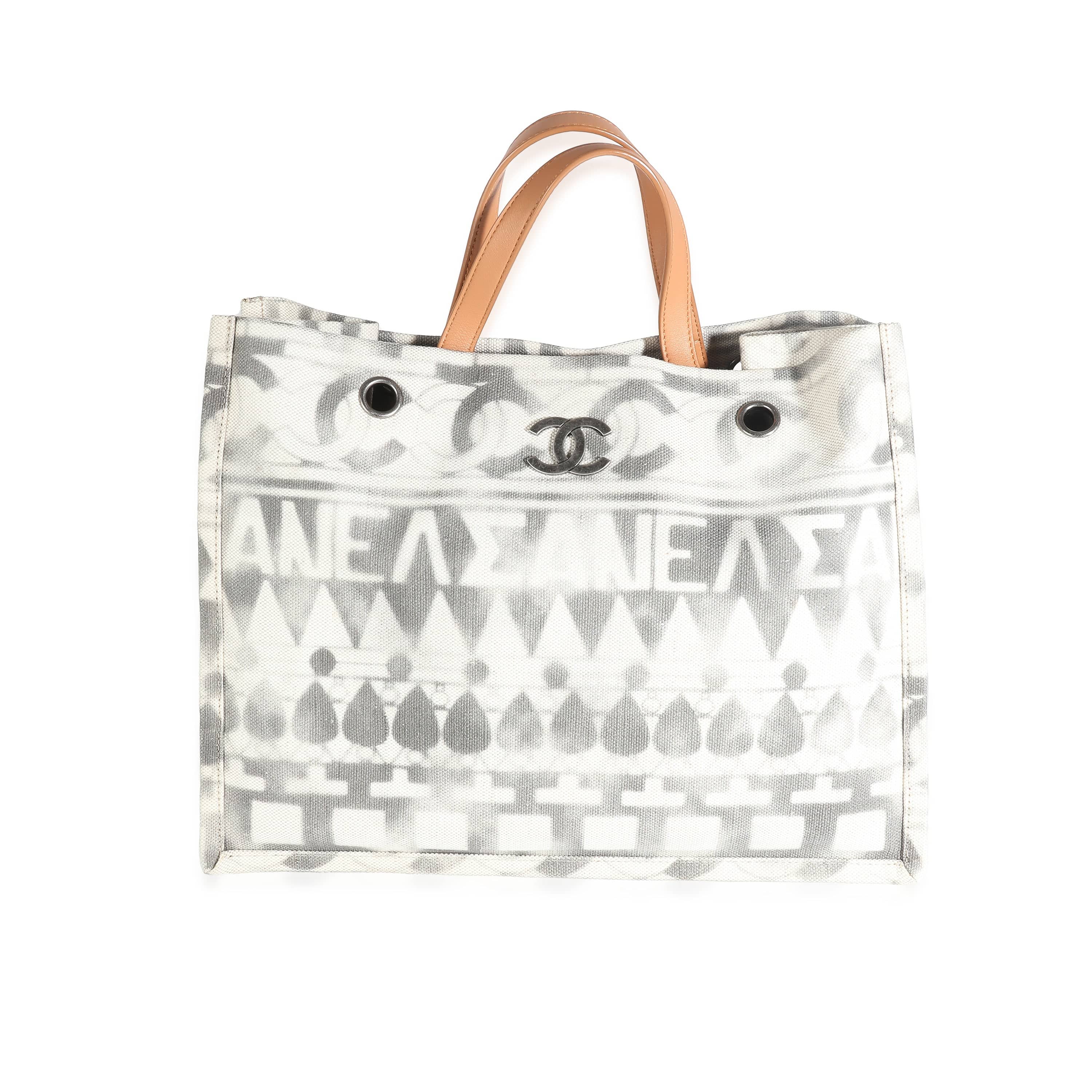 Chanel Chanel Beige/Grey Canvas Tote Bag  KRC26479-FD