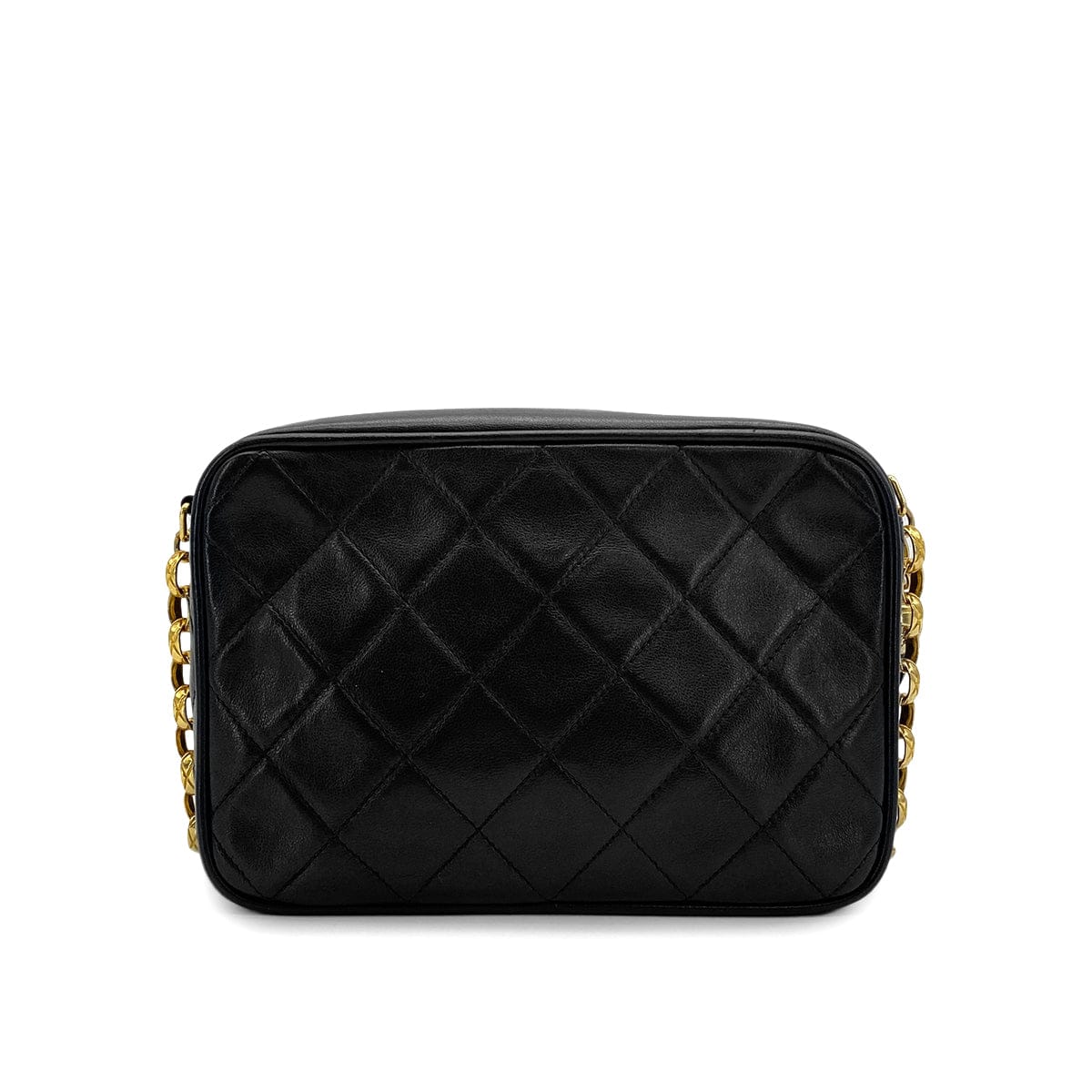 CHANEL VINTAGE CHANEL COCO BALL MATELASSE BIJOU CHAIN SHOULDER BAG FRINGE BLACK LAMB SKIN GOLD HARDWARE 90310300