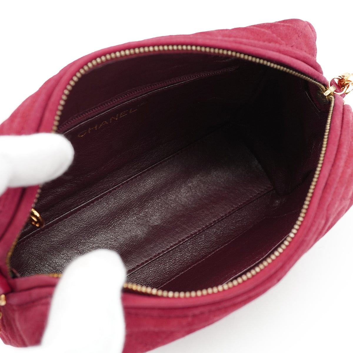 CHANEL VINTAGE CHANEL COCOMARK FRINGE BIJOU CHAIN SHUOLDER BAG RED SUEDE GOLD HARDWARE 90327118