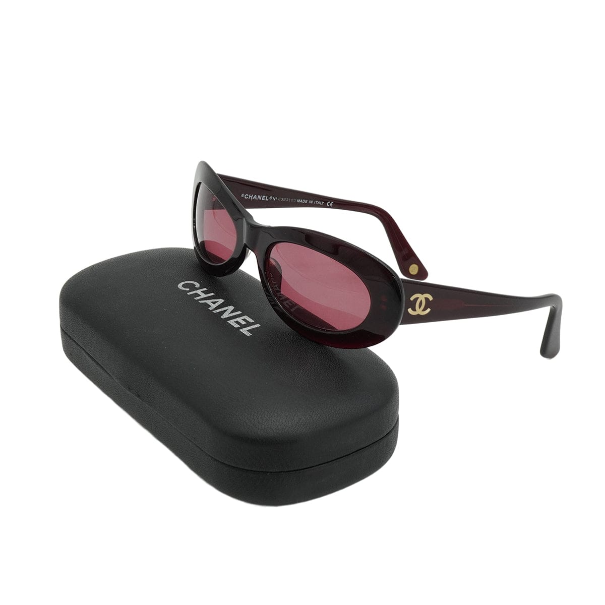 CHANEL VINTAGE CHANEL COCOMARK SUNGLASSES BORDEAUX EYEWEAR 90326776