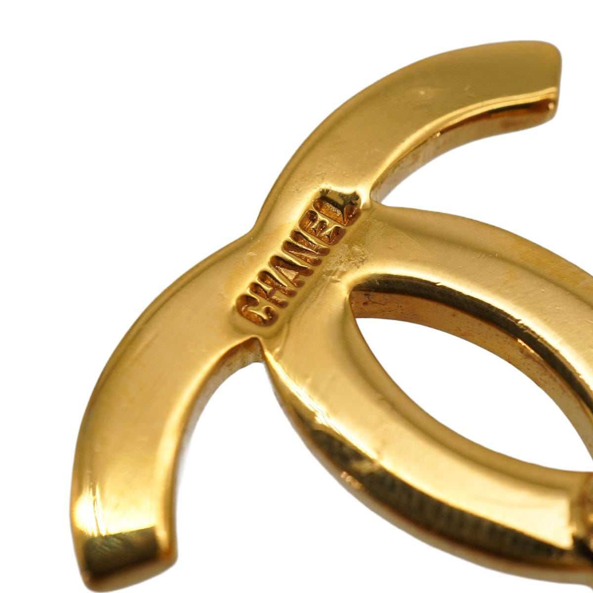CHANEL VINTAGE CHANEL EARRINGS COCOMARK HOOP SWING GOLD ACCESSORY 90345986