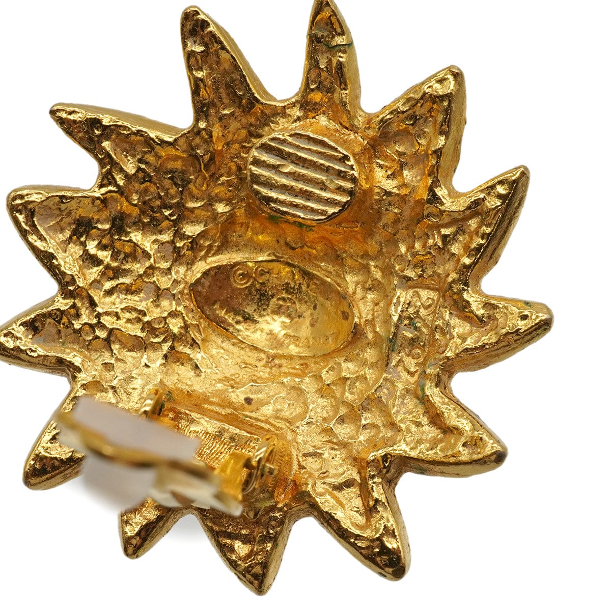 CHANEL VINTAGE CHANEL EARRINGS LION MOTIF GOLD ACCESSORY 90337707
