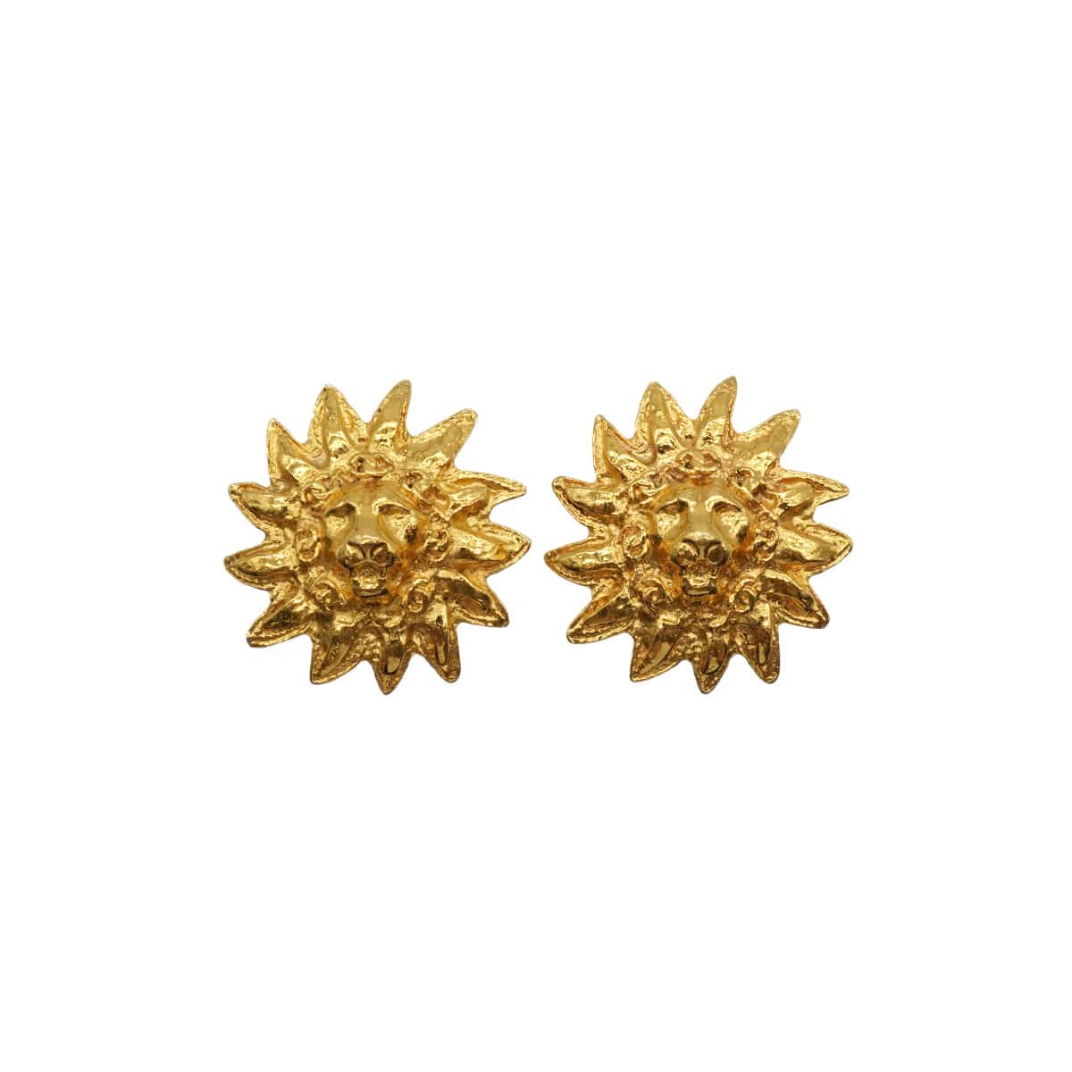 CHANEL VINTAGE CHANEL EARRINGS LION MOTIF GOLD ACCESSORY 90337707
