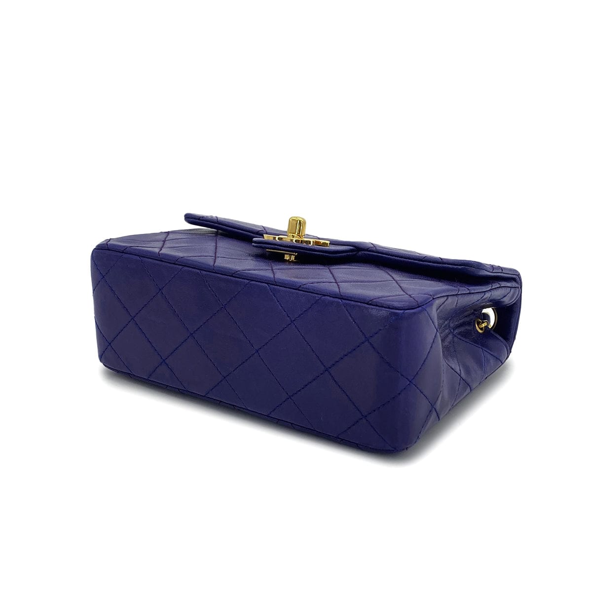 CHANEL VINTAGE CHANEL MINI SQUARE 17 CHAIN SHOULDER BAG PURPLE LAMB SKIN GOLD HARDWARE 90327086