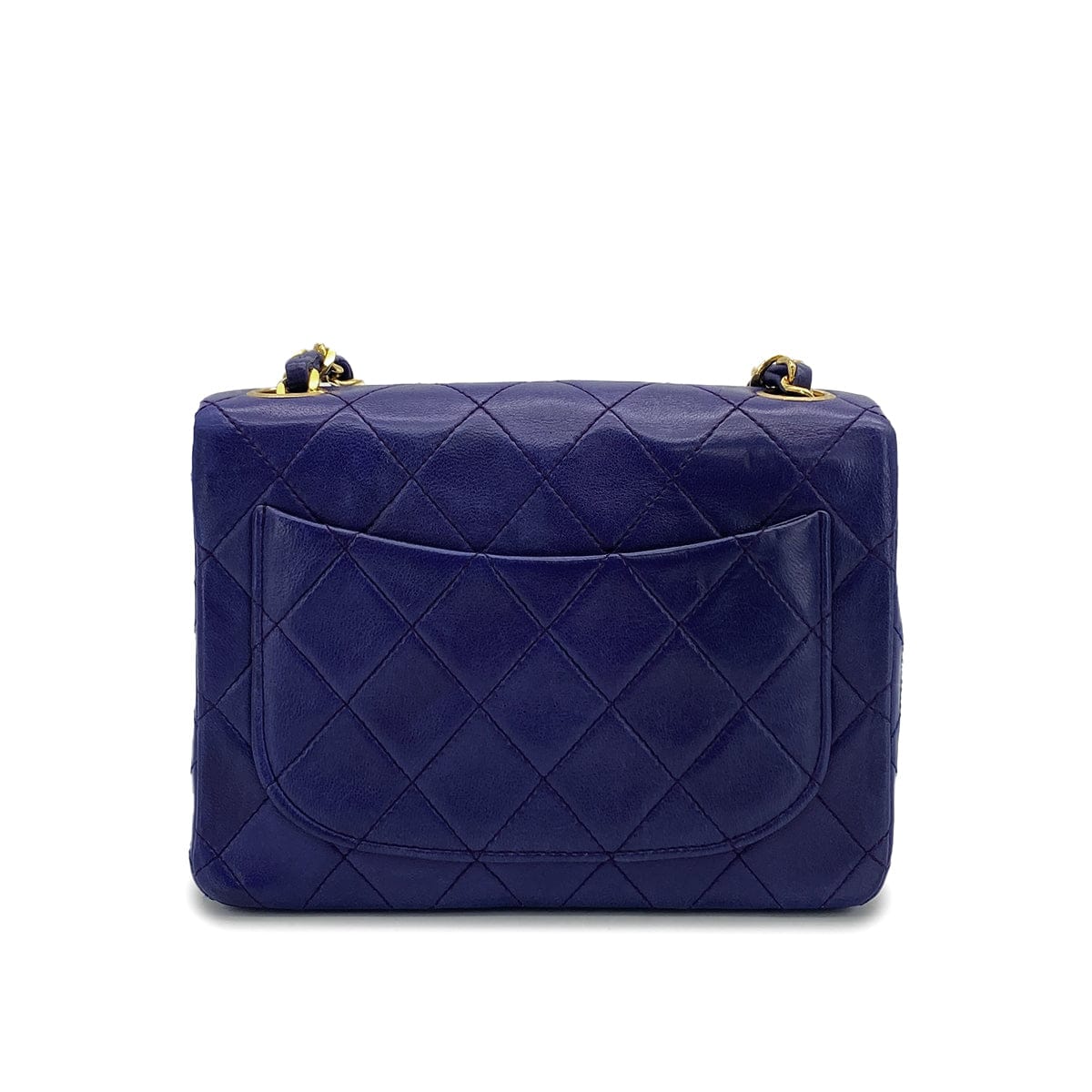 CHANEL VINTAGE CHANEL MINI SQUARE 17 CHAIN SHOULDER BAG PURPLE LAMB SKIN GOLD HARDWARE 90327086