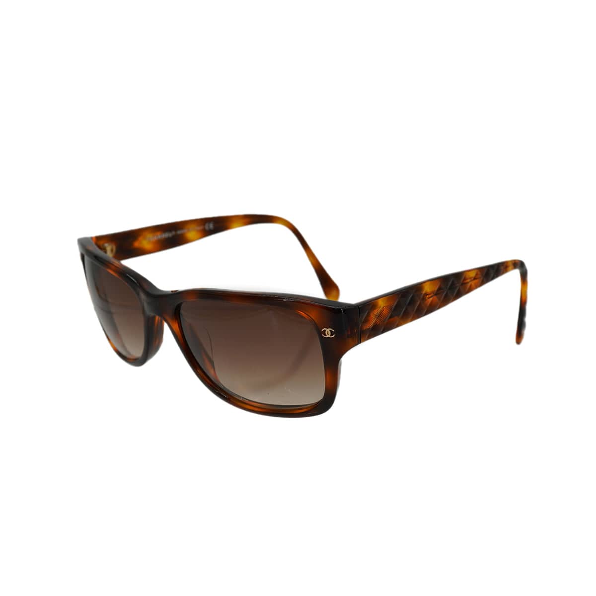 CHANEL VINTAGE CHANEL SUNGLASSES COCOMARK MATELASSE TORTOISESHELL BROWN EYEWEAR 90339434