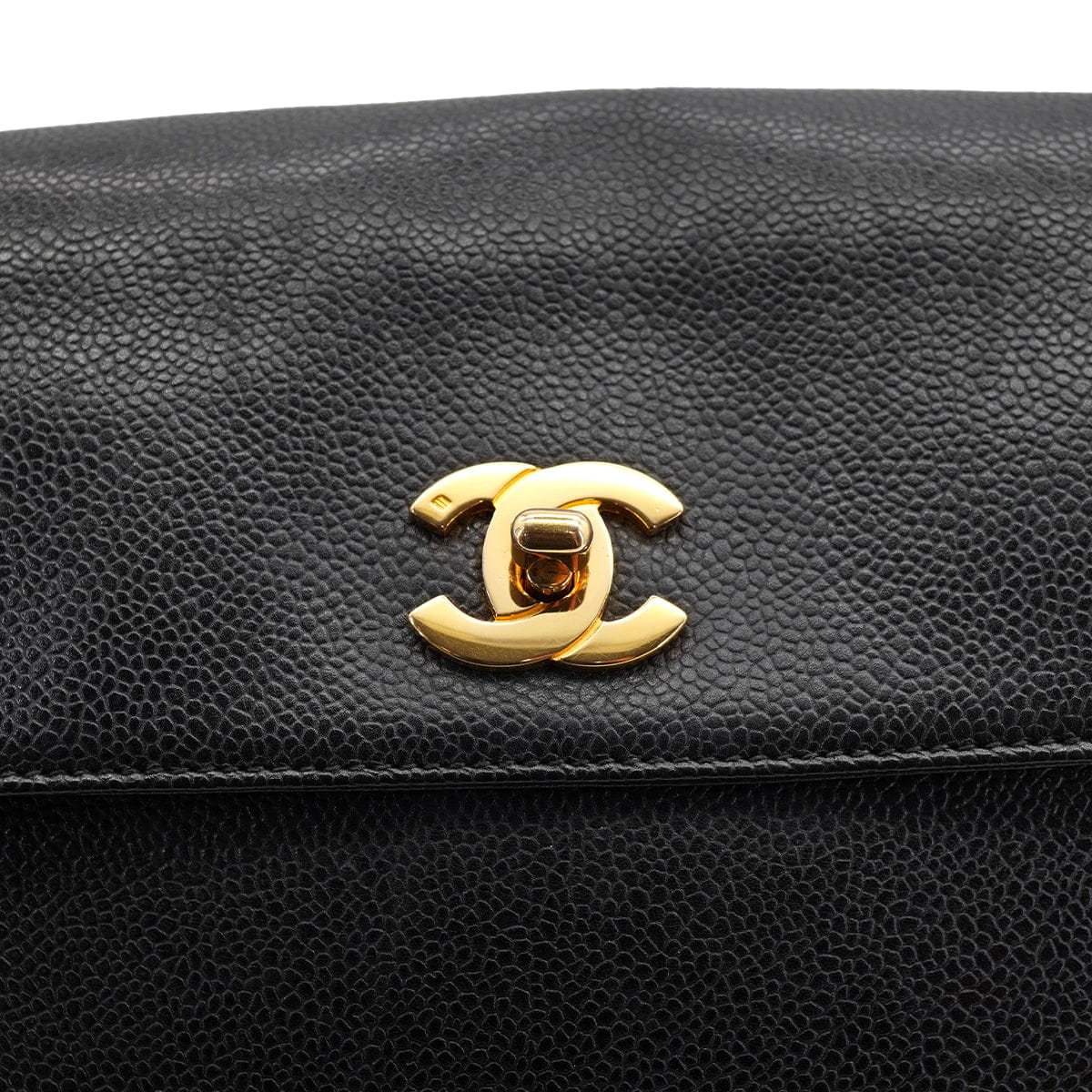 CHANEL VINTAGE CHANEL TRIPLE COCO CHAIN SHOULDER BAG BLACK CAVIAR SKIN GOLD HARDWARE 90327070