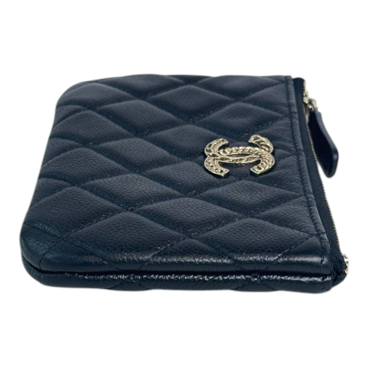 Chanel Chanel Black Caviar Zip Coin Wallet