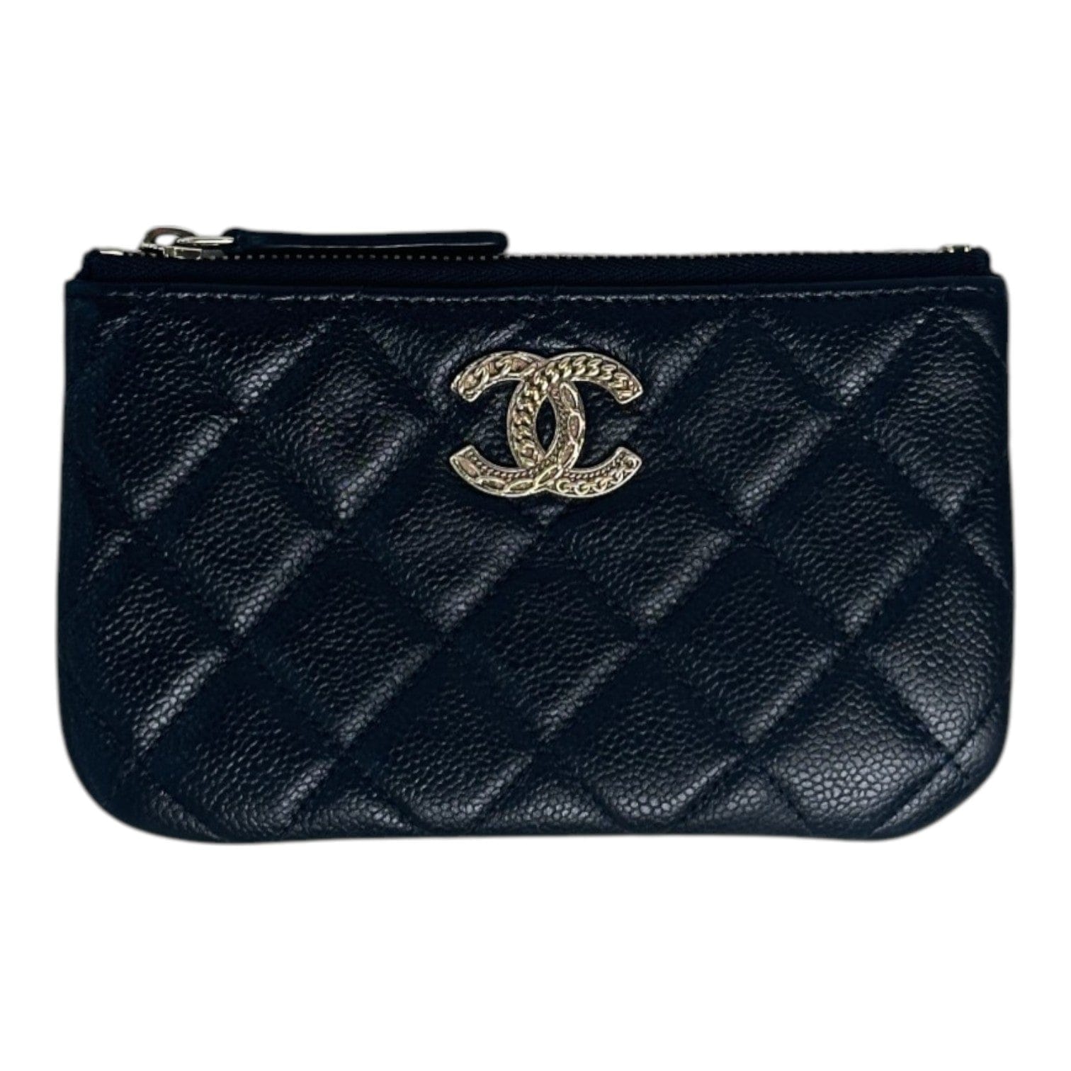 Chanel Chanel Black Caviar Zip Coin Wallet