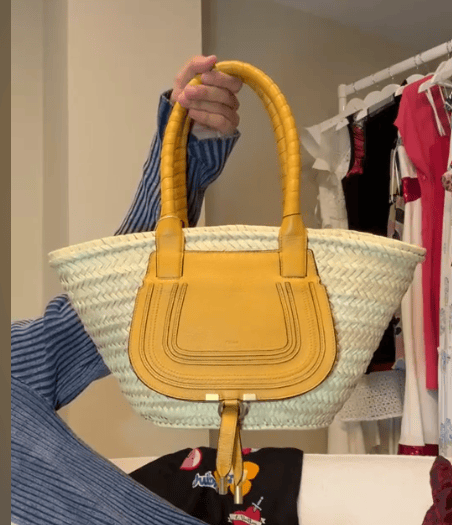 Chloe Chloe Beach bag raffia and yellow