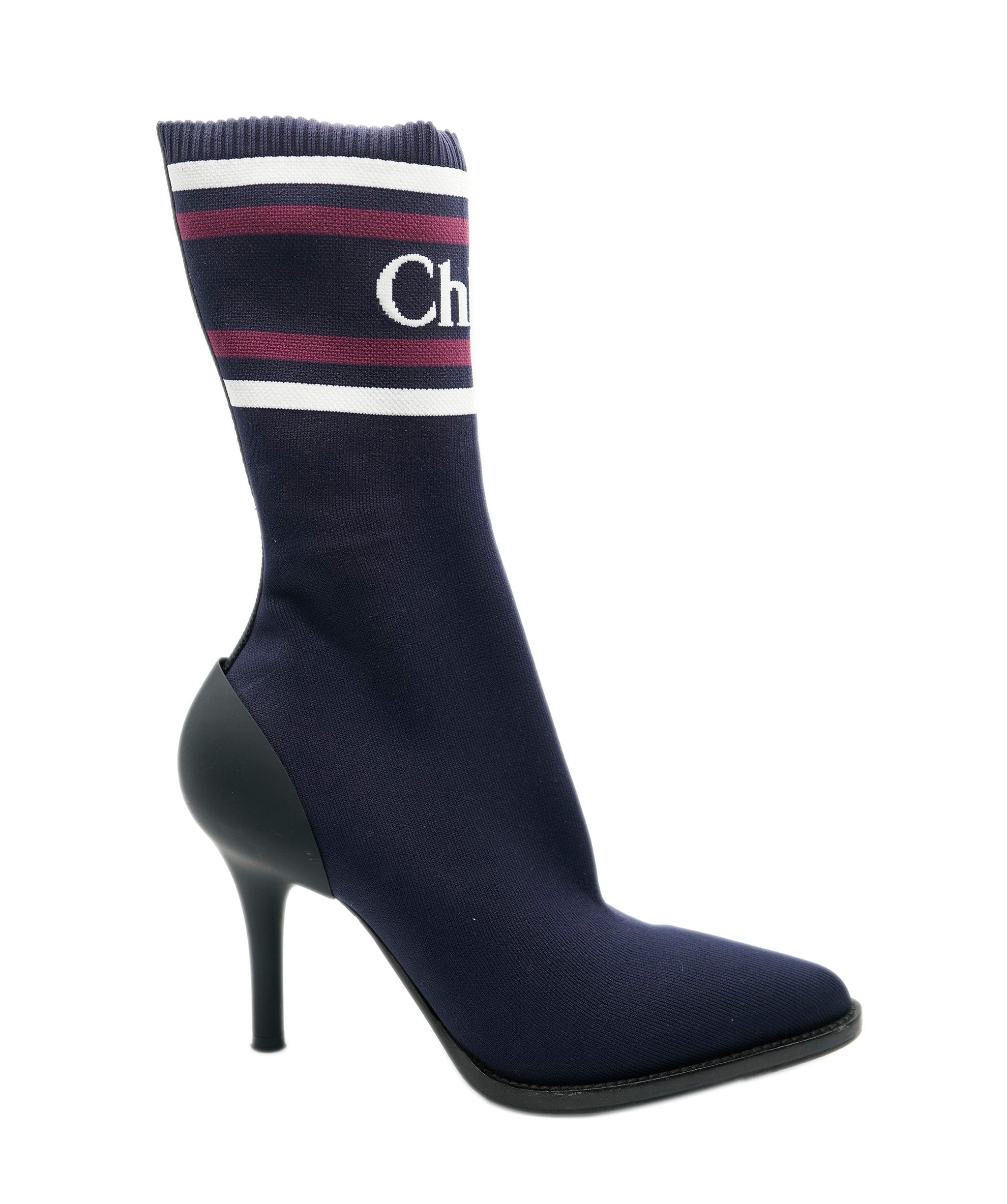 Chloé Chloe Navy 'Chloe' Sock Boots Size 38 ALC0911