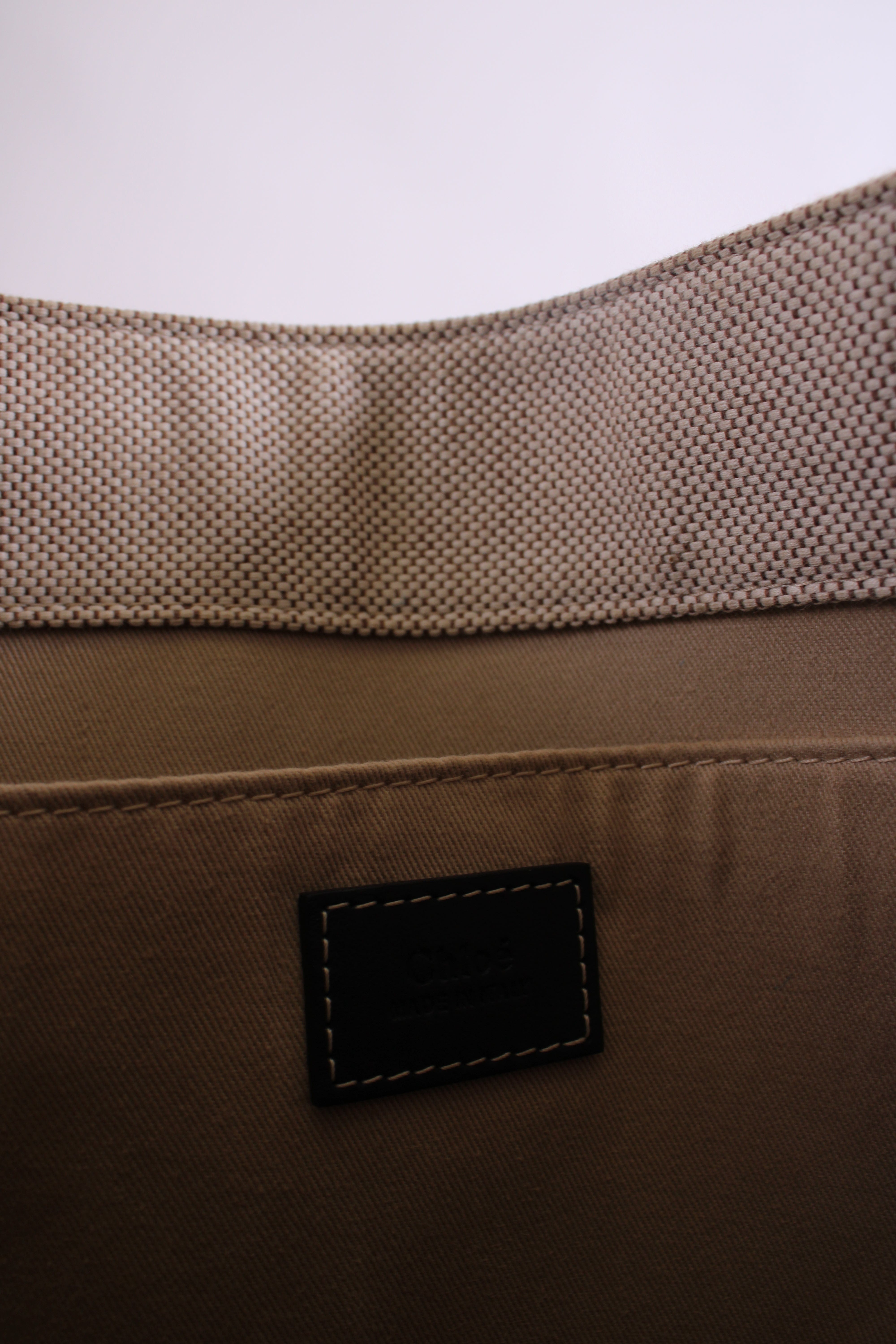 Chloe Chloe Woody Logo Canvas Tote Bag Beige Large