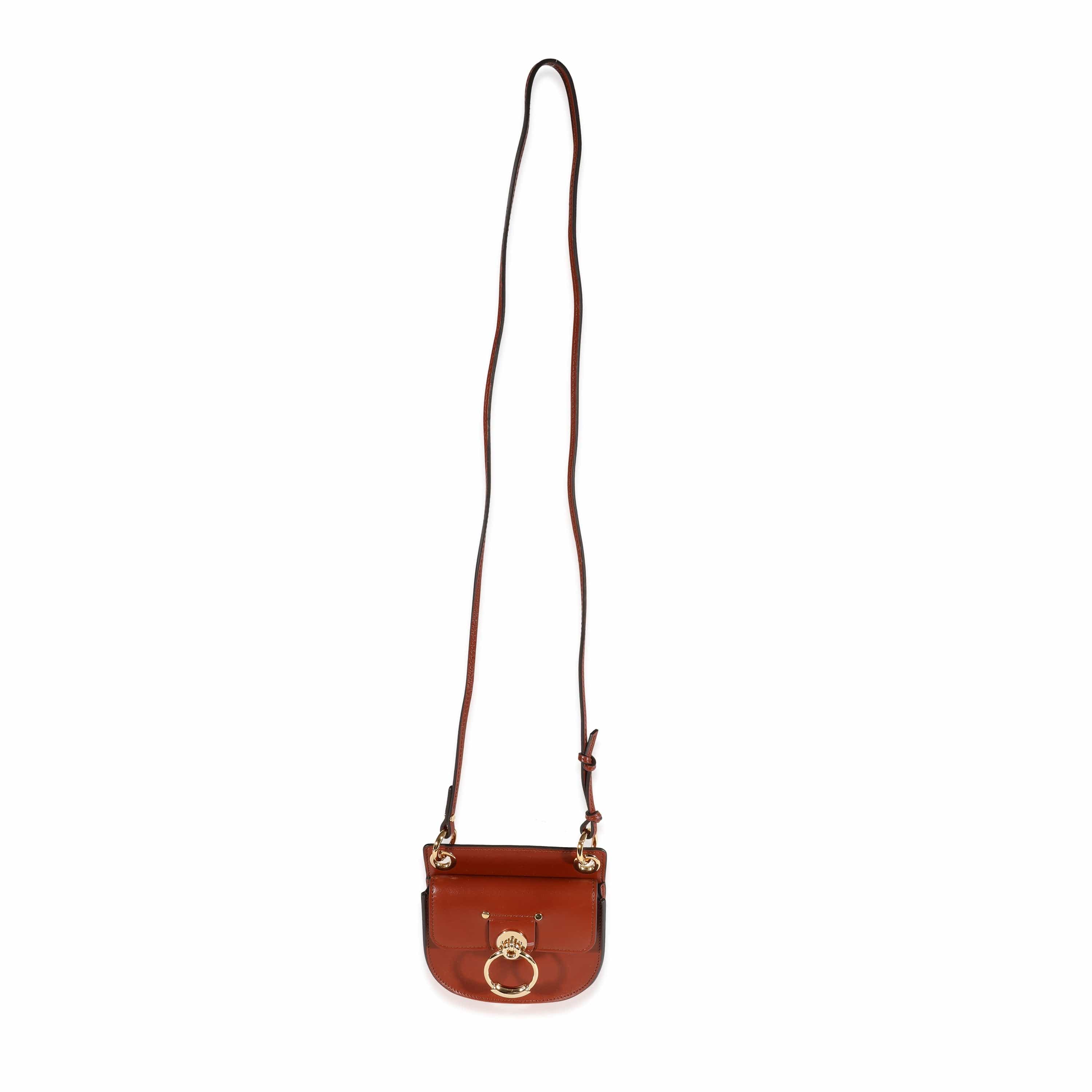 Chloé Chloe Sepia Brown Leather The Mini Flat Pouch