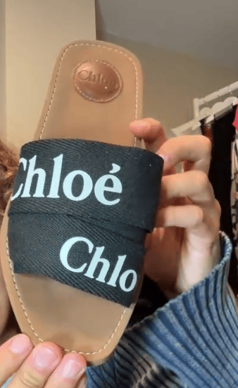 Chloe Chloe Woody Cloth Sandals Black 39