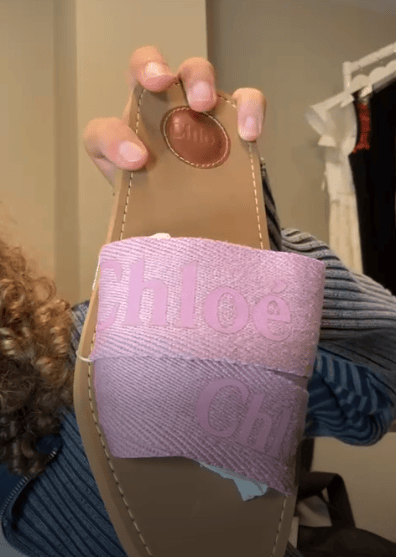 Chloe Chloe Woody Cloth Sandals Pink 39